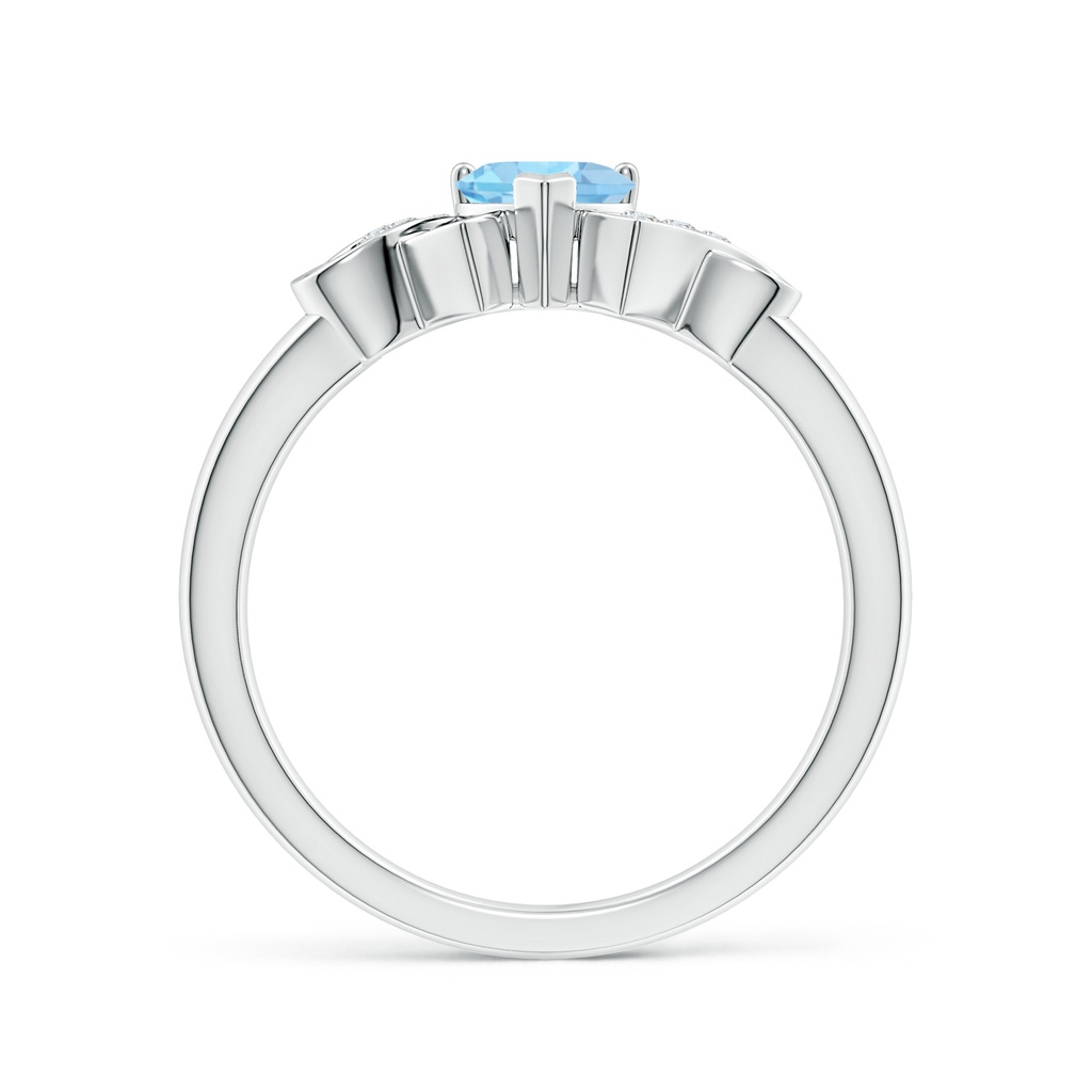 5mm AAA Solitaire Aquamarine Heart Ring with Diamond Accents in White Gold - side_1