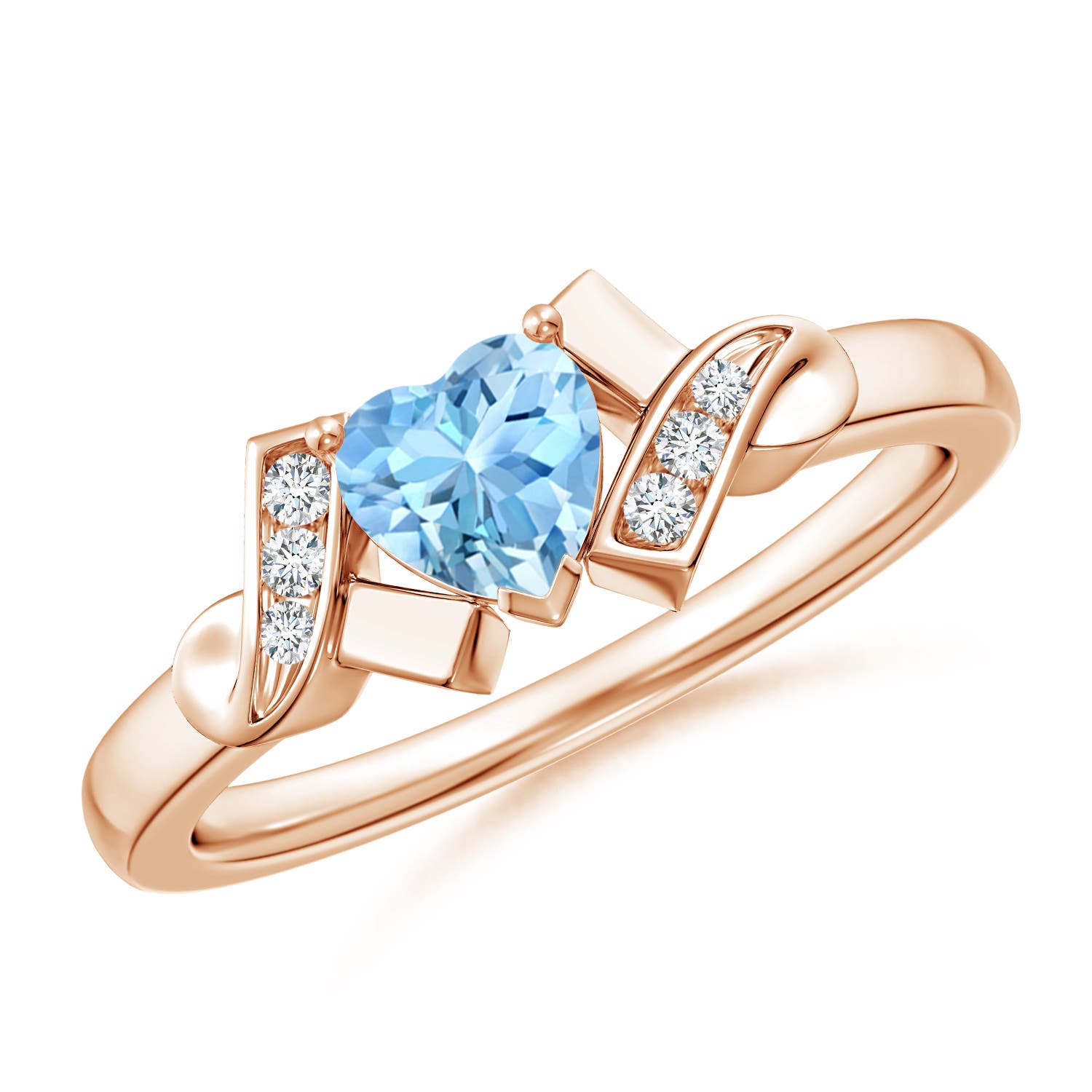 AAAA - Aquamarine / 0.41 CT / 14 KT Rose Gold