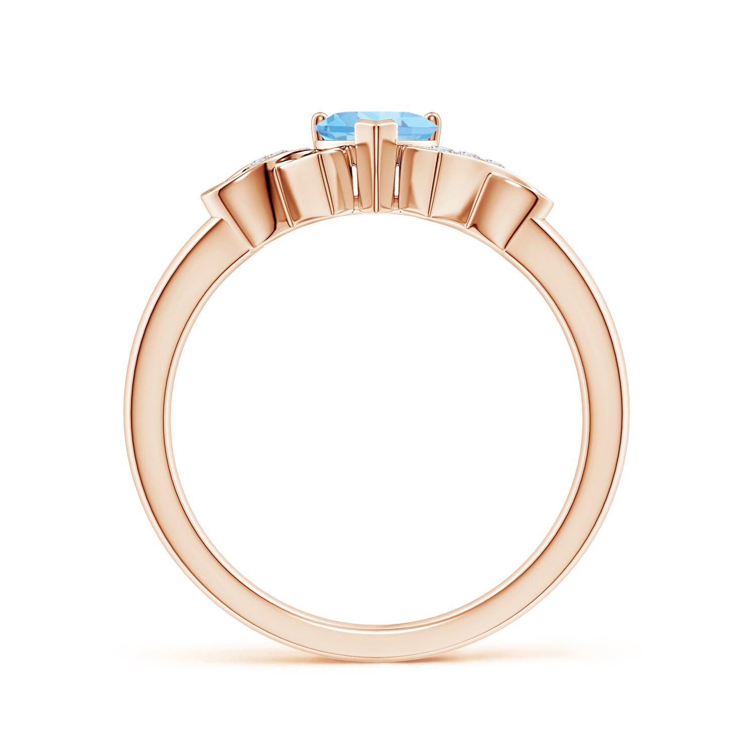 AAAA - Aquamarine / 0.41 CT / 14 KT Rose Gold