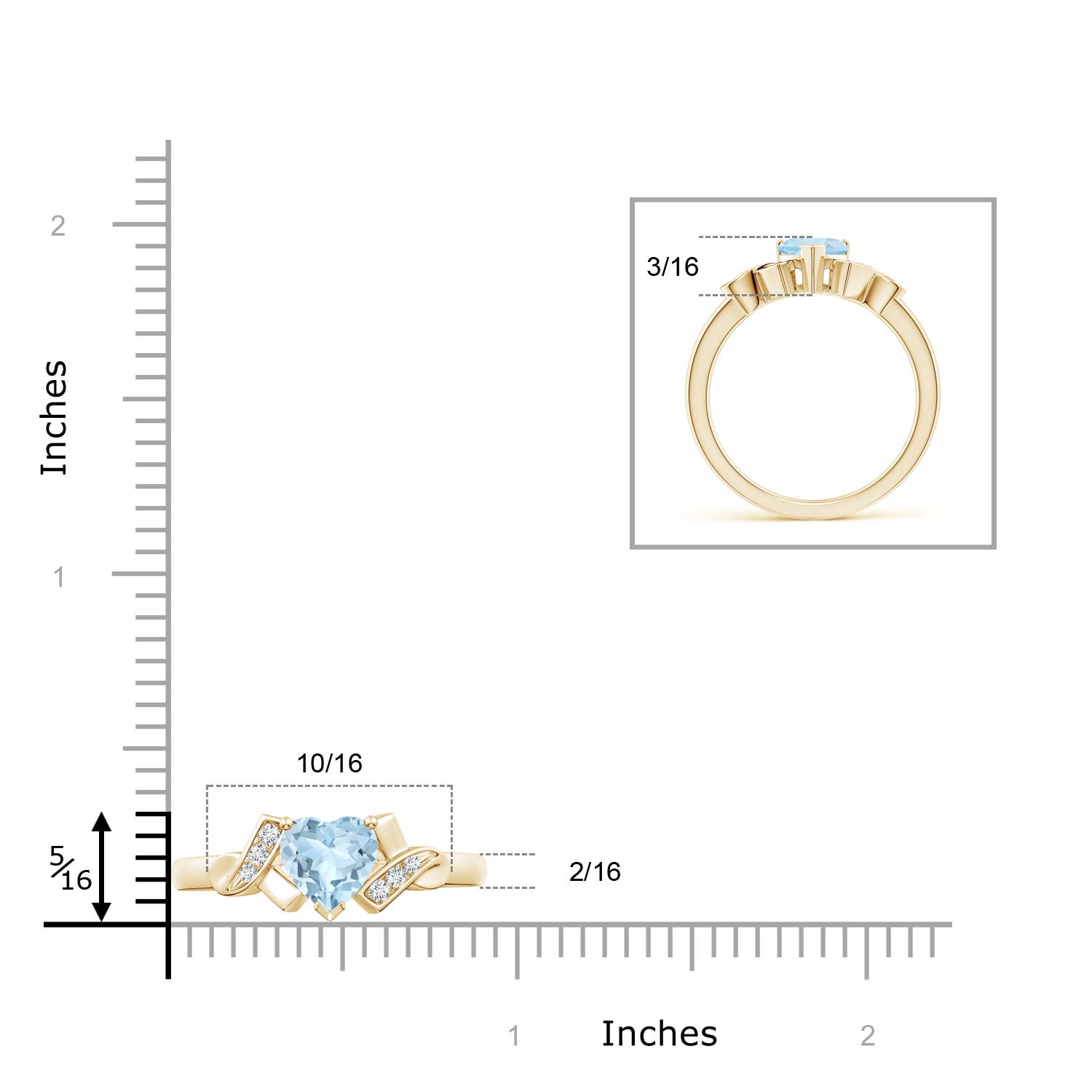 AA - Aquamarine / 0.76 CT / 14 KT Yellow Gold