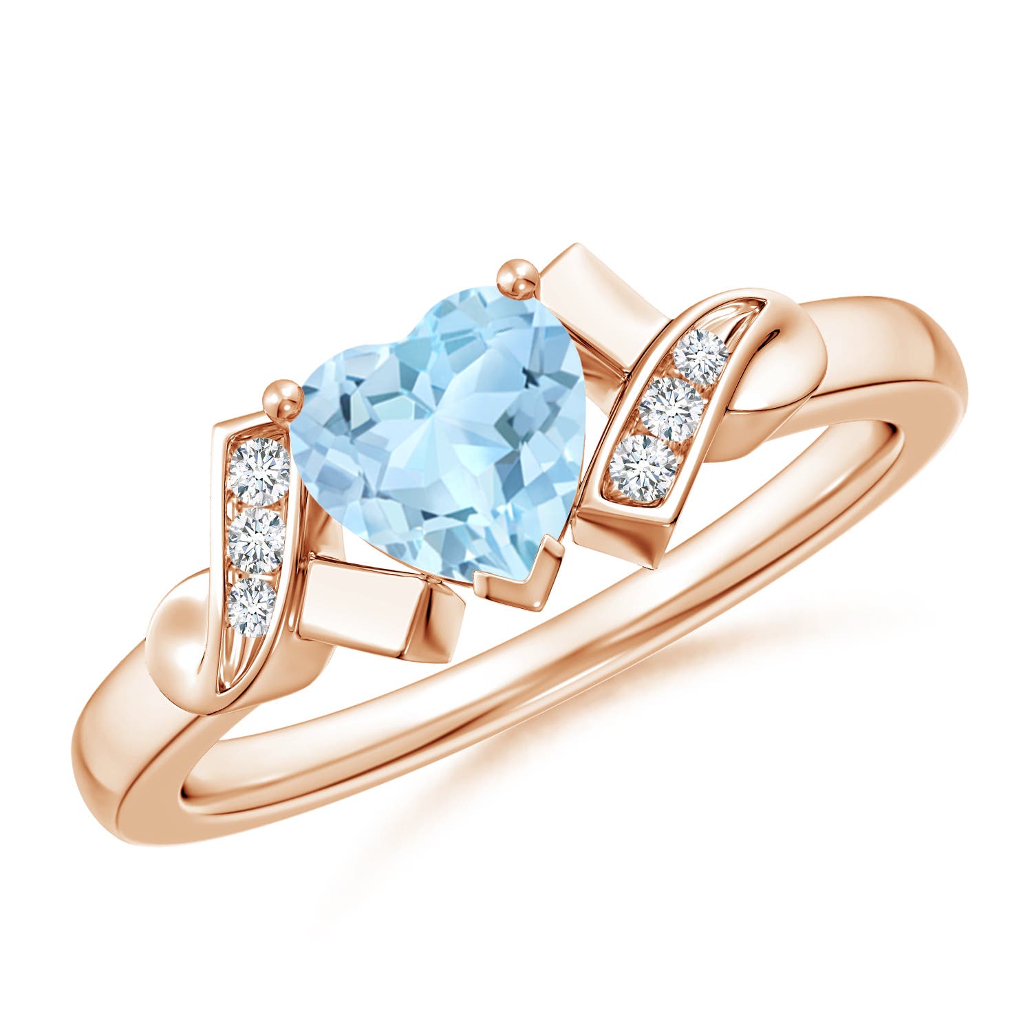 AAA - Aquamarine / 0.76 CT / 14 KT Rose Gold