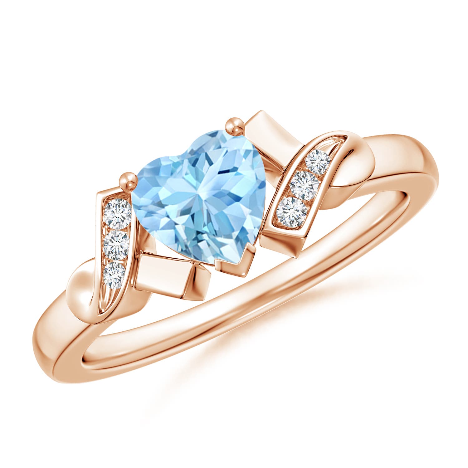 AAAA - Aquamarine / 0.76 CT / 14 KT Rose Gold