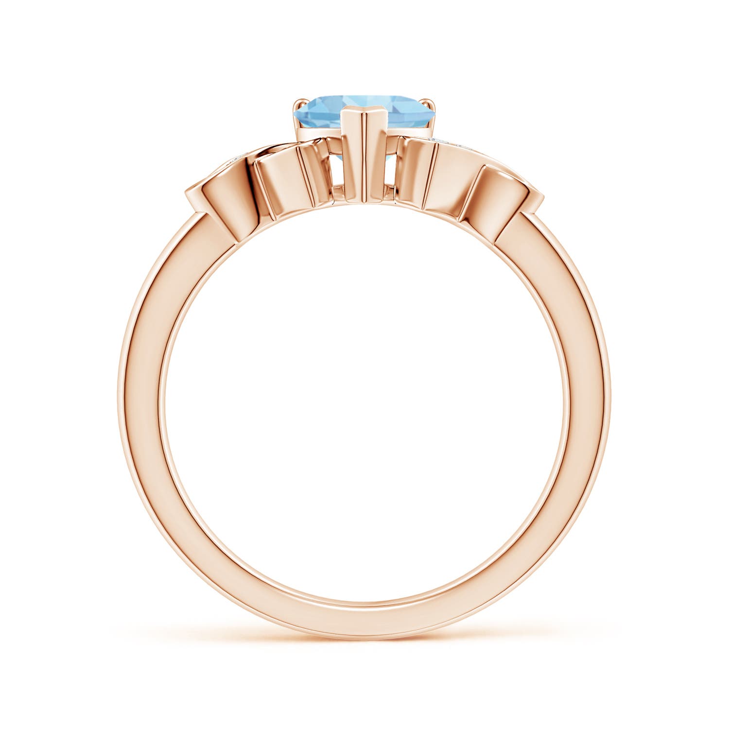 AAAA - Aquamarine / 0.76 CT / 14 KT Rose Gold