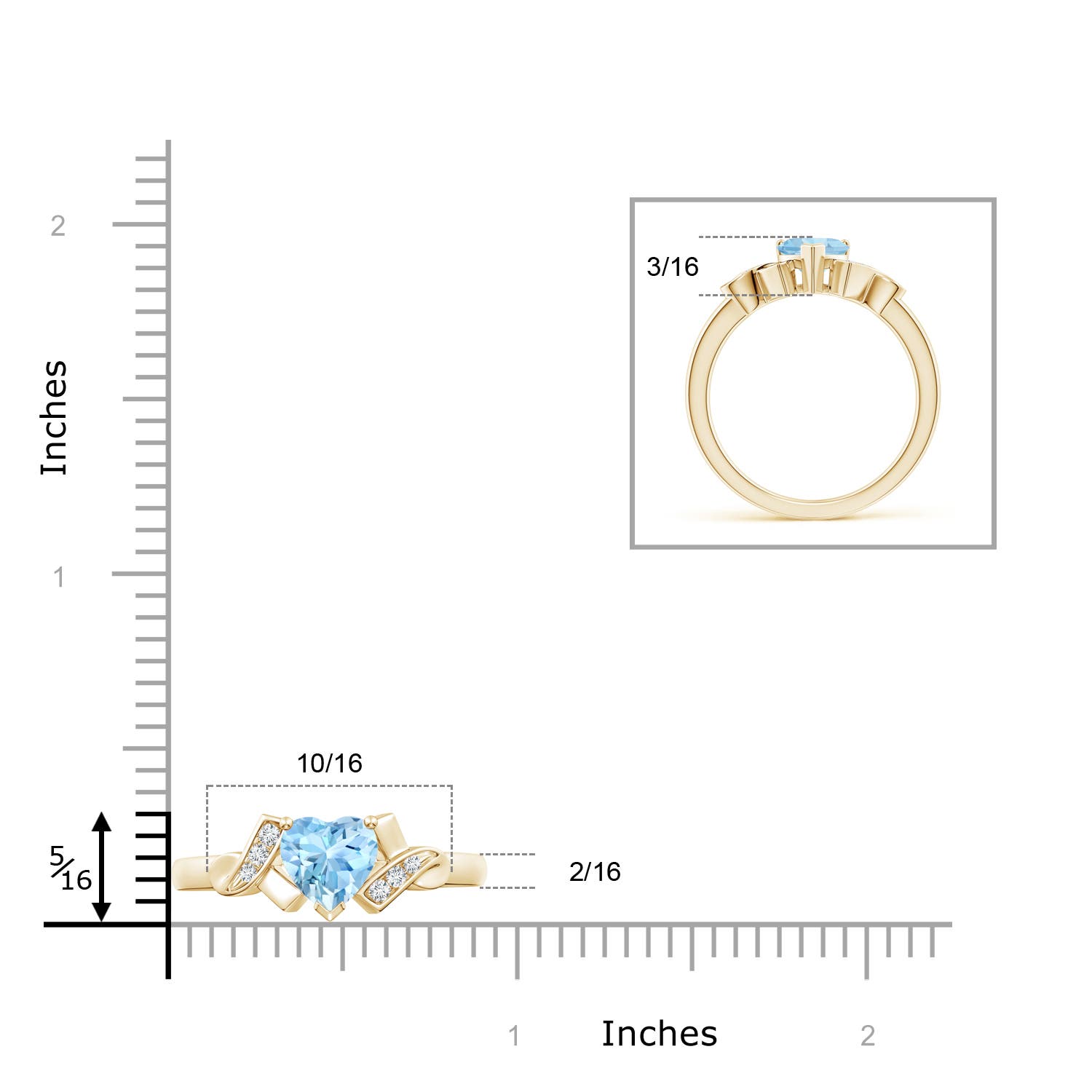 AAAA - Aquamarine / 0.76 CT / 14 KT Yellow Gold