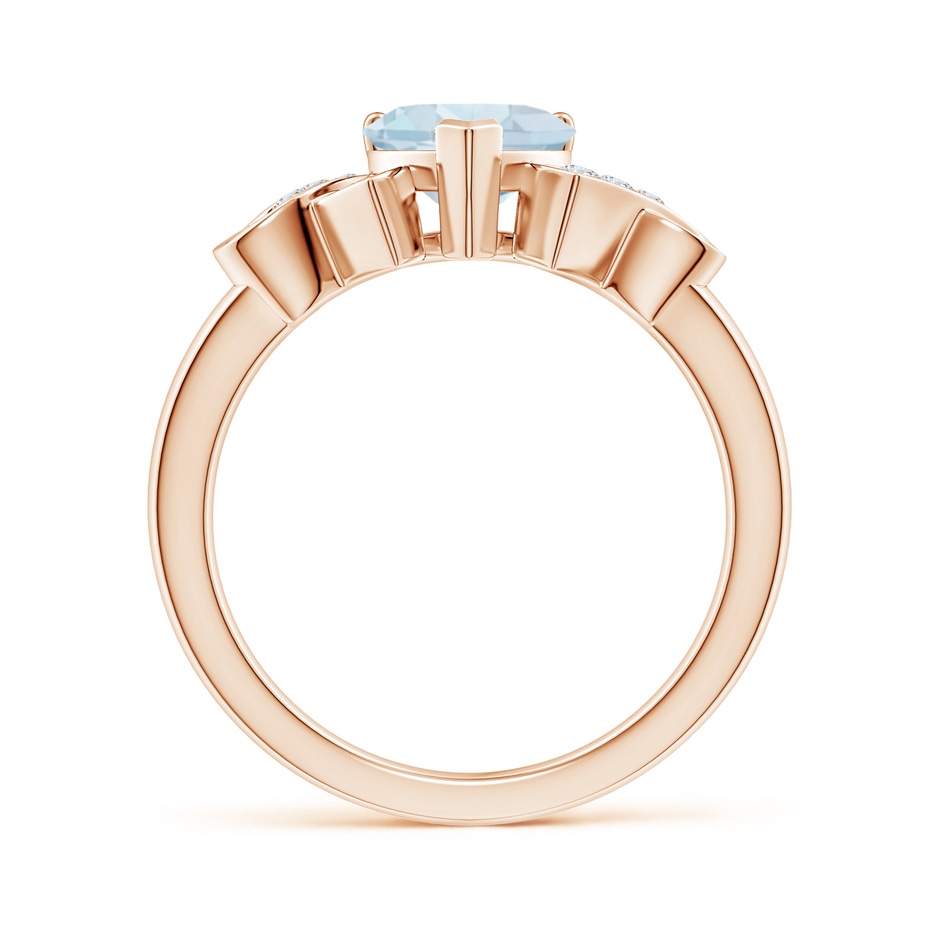 7mm A Solitaire Aquamarine Heart Ring with Diamond Accents in Rose Gold side-1