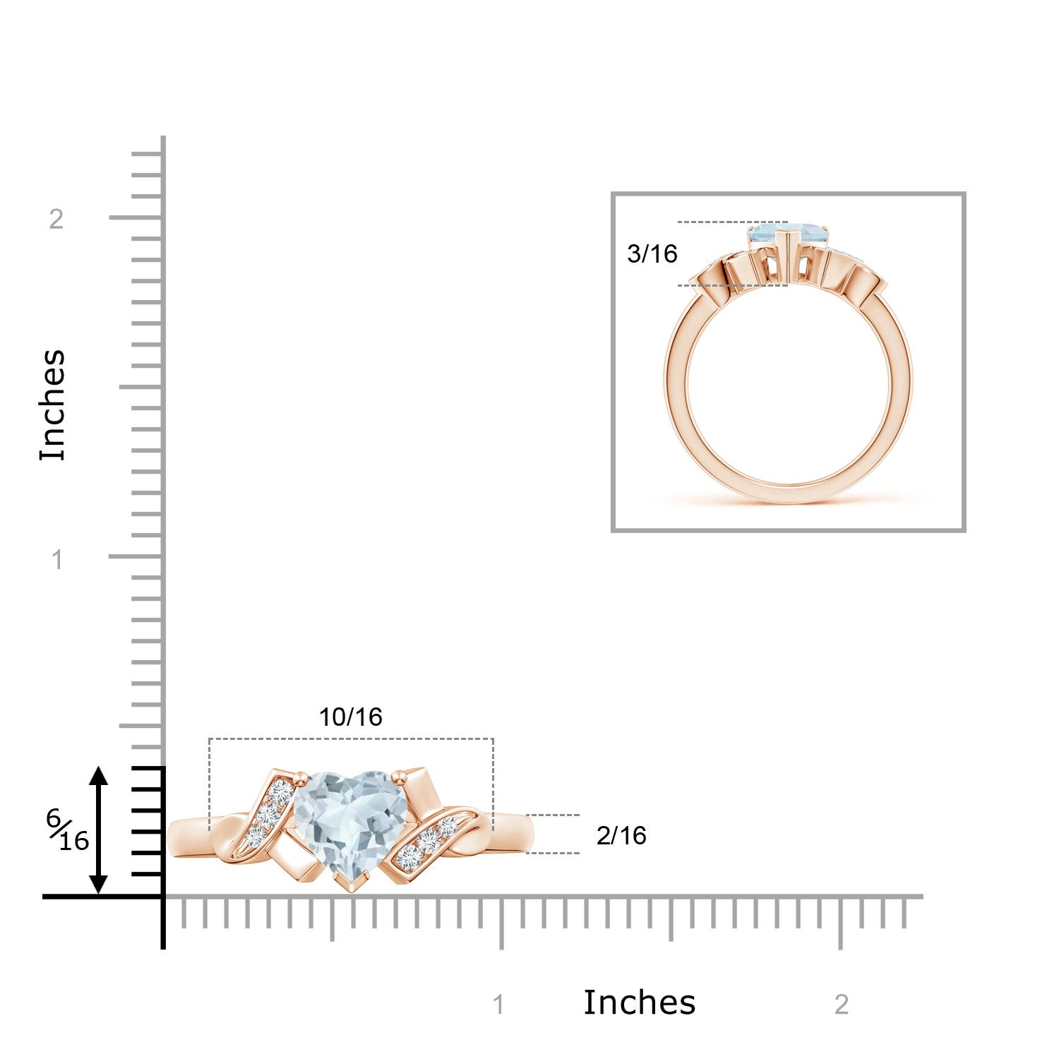 A - Aquamarine / 0.97 CT / 14 KT Rose Gold