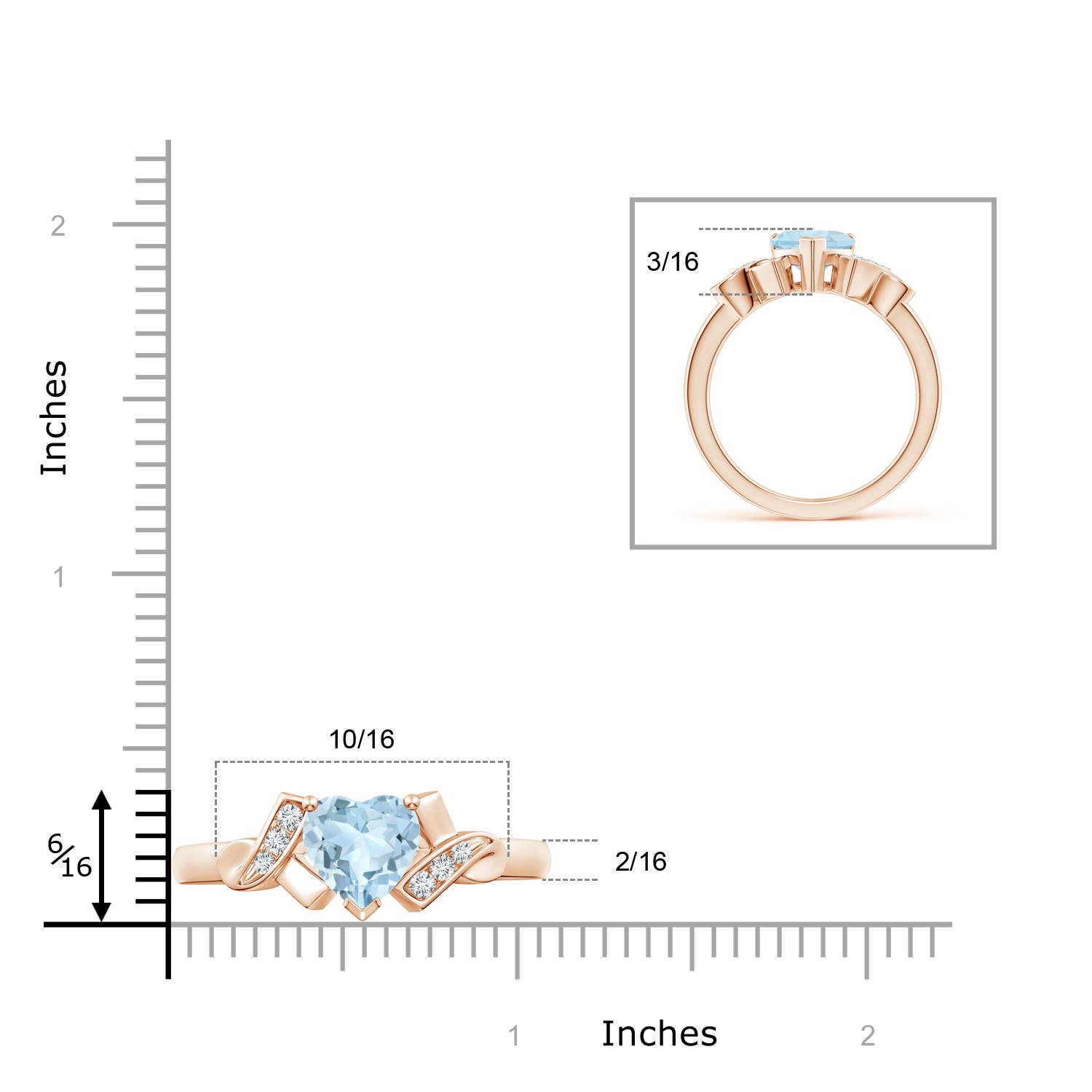 AA - Aquamarine / 0.97 CT / 14 KT Rose Gold