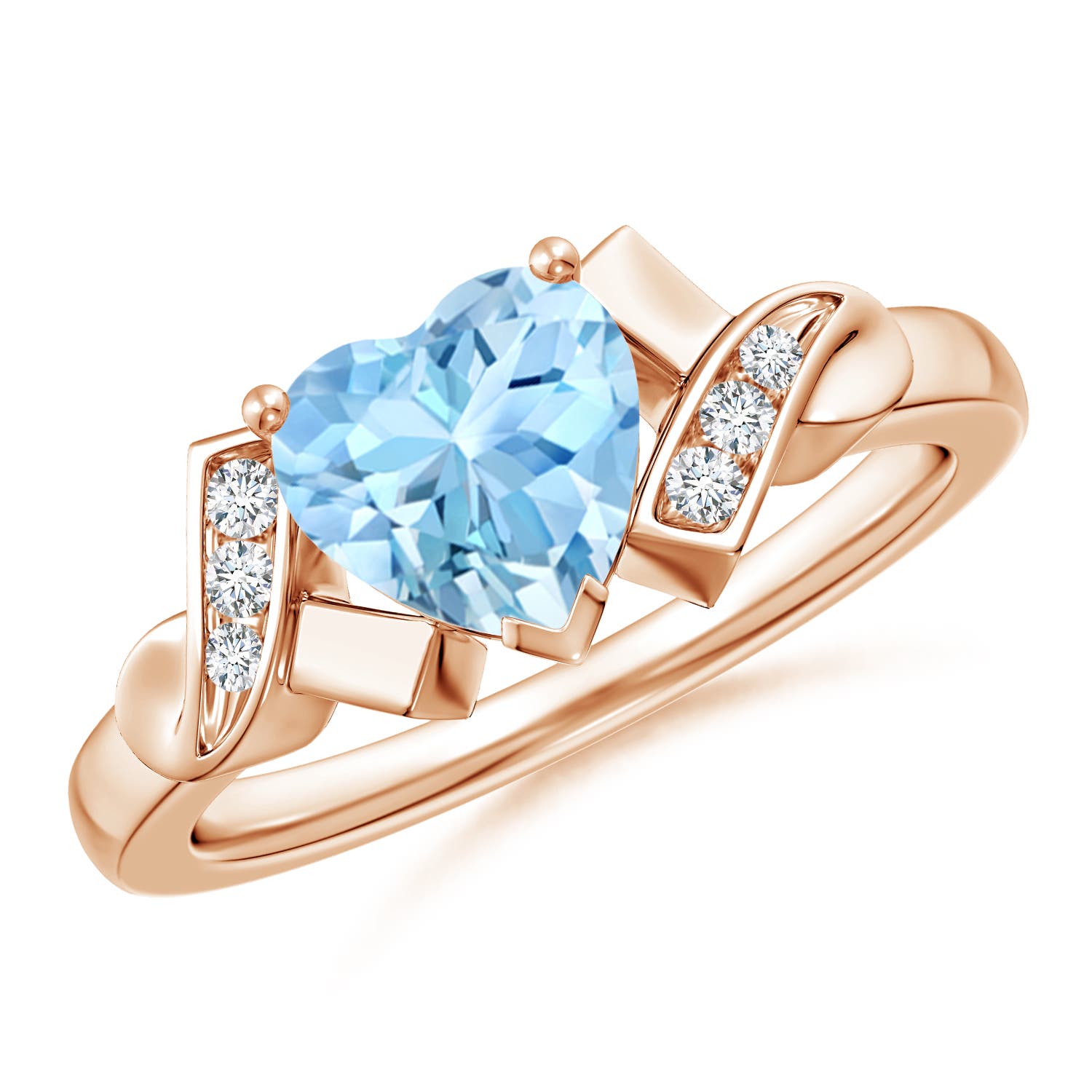 AAAA - Aquamarine / 0.97 CT / 14 KT Rose Gold