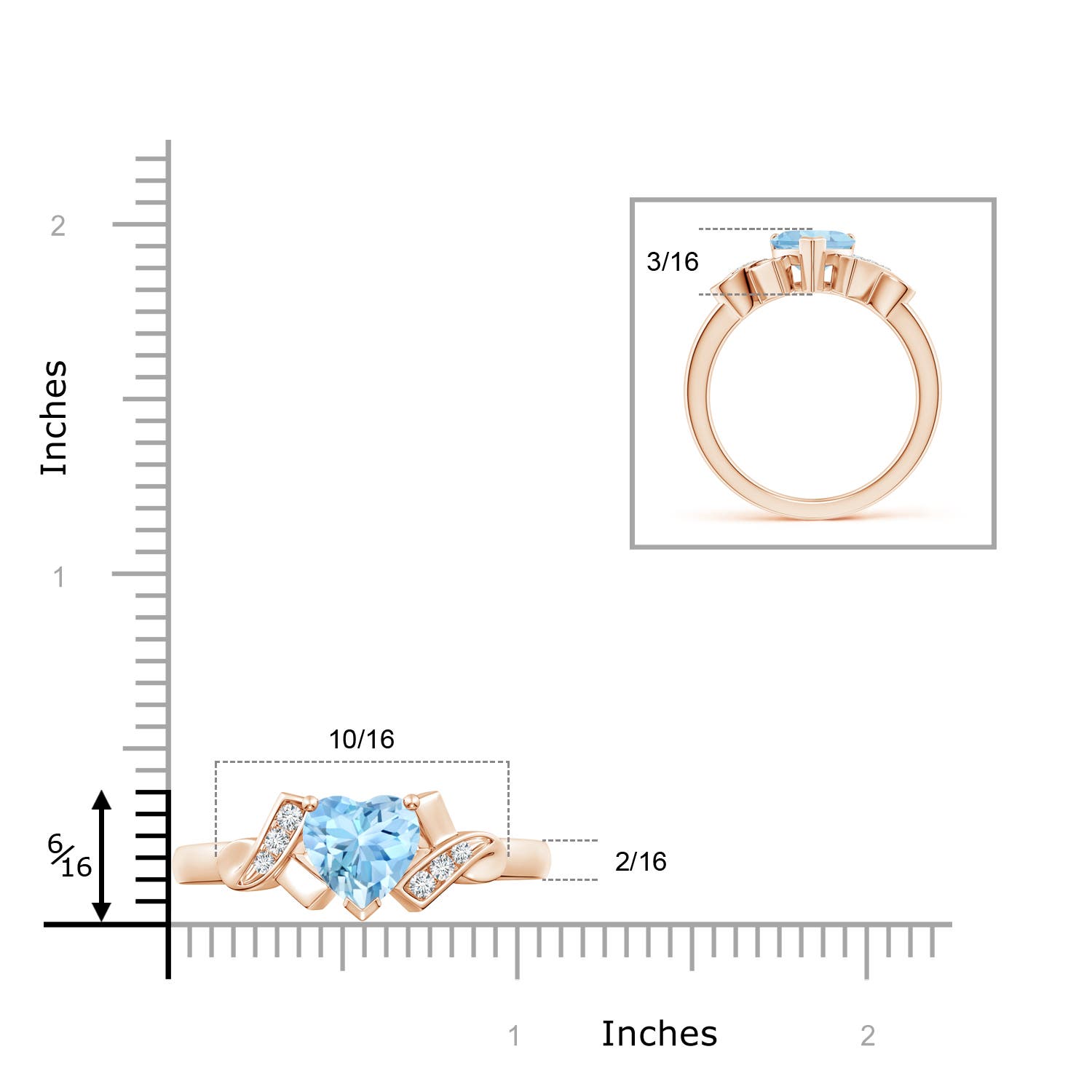 AAAA - Aquamarine / 0.97 CT / 14 KT Rose Gold