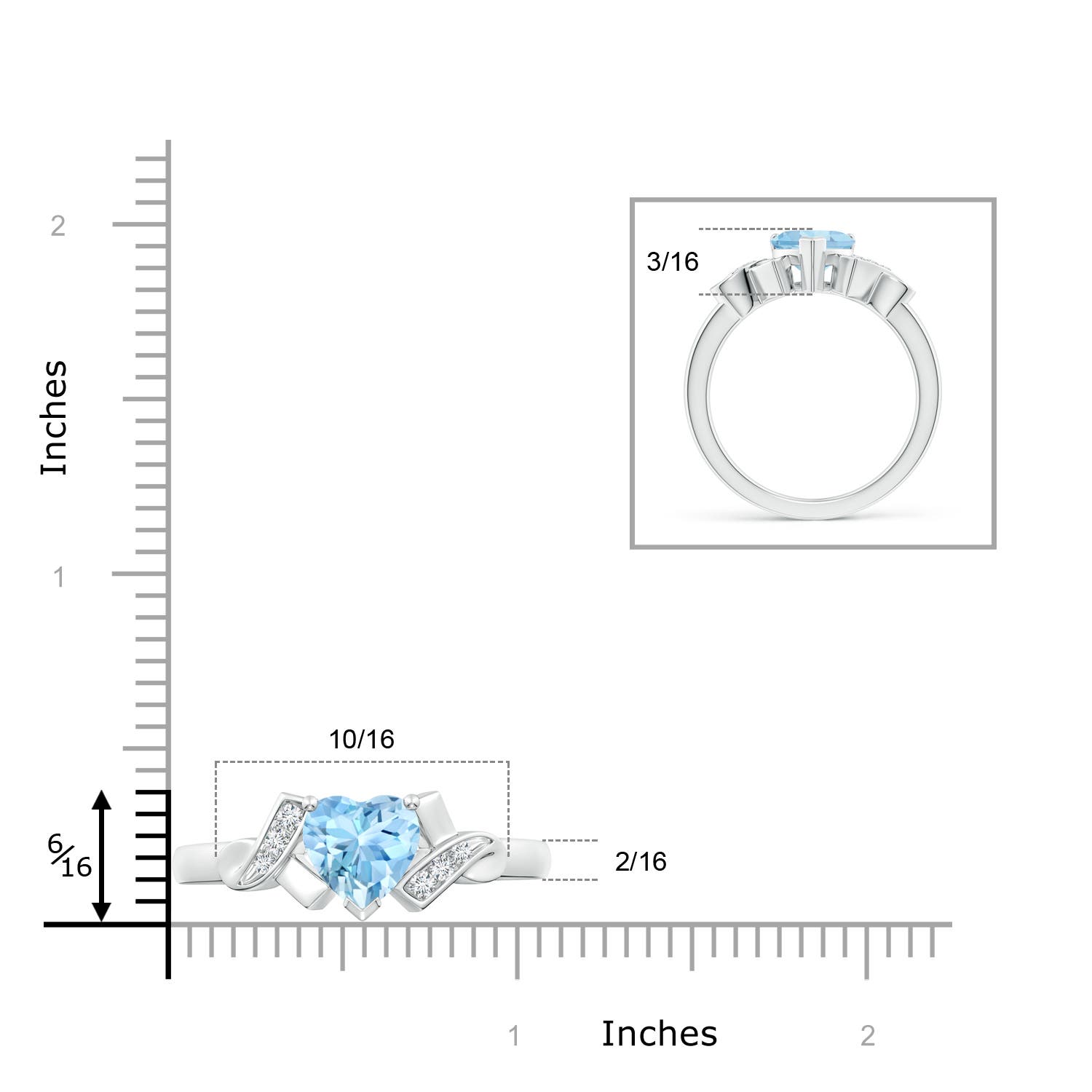 AAAA - Aquamarine / 0.97 CT / 14 KT White Gold