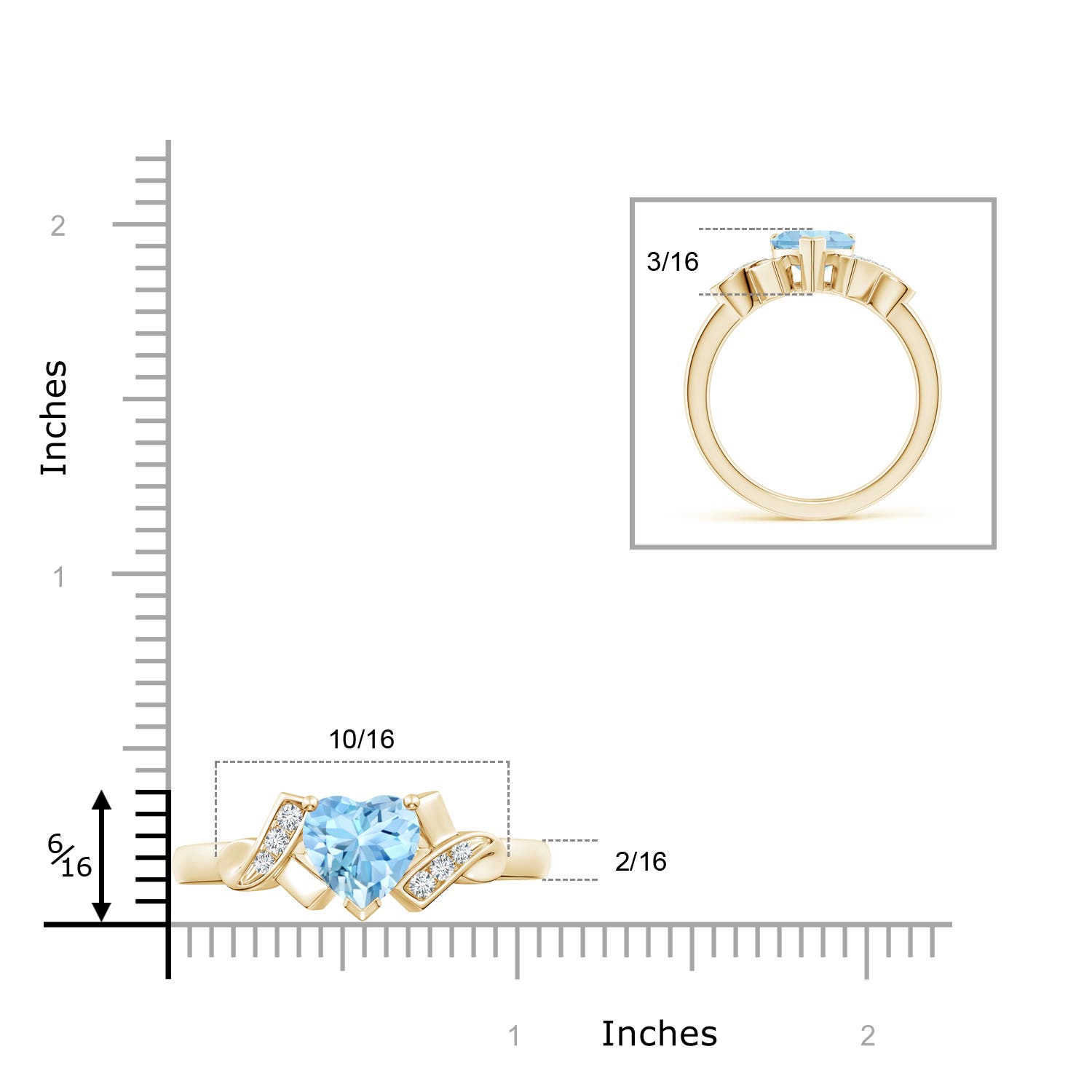 AAAA - Aquamarine / 0.97 CT / 14 KT Yellow Gold