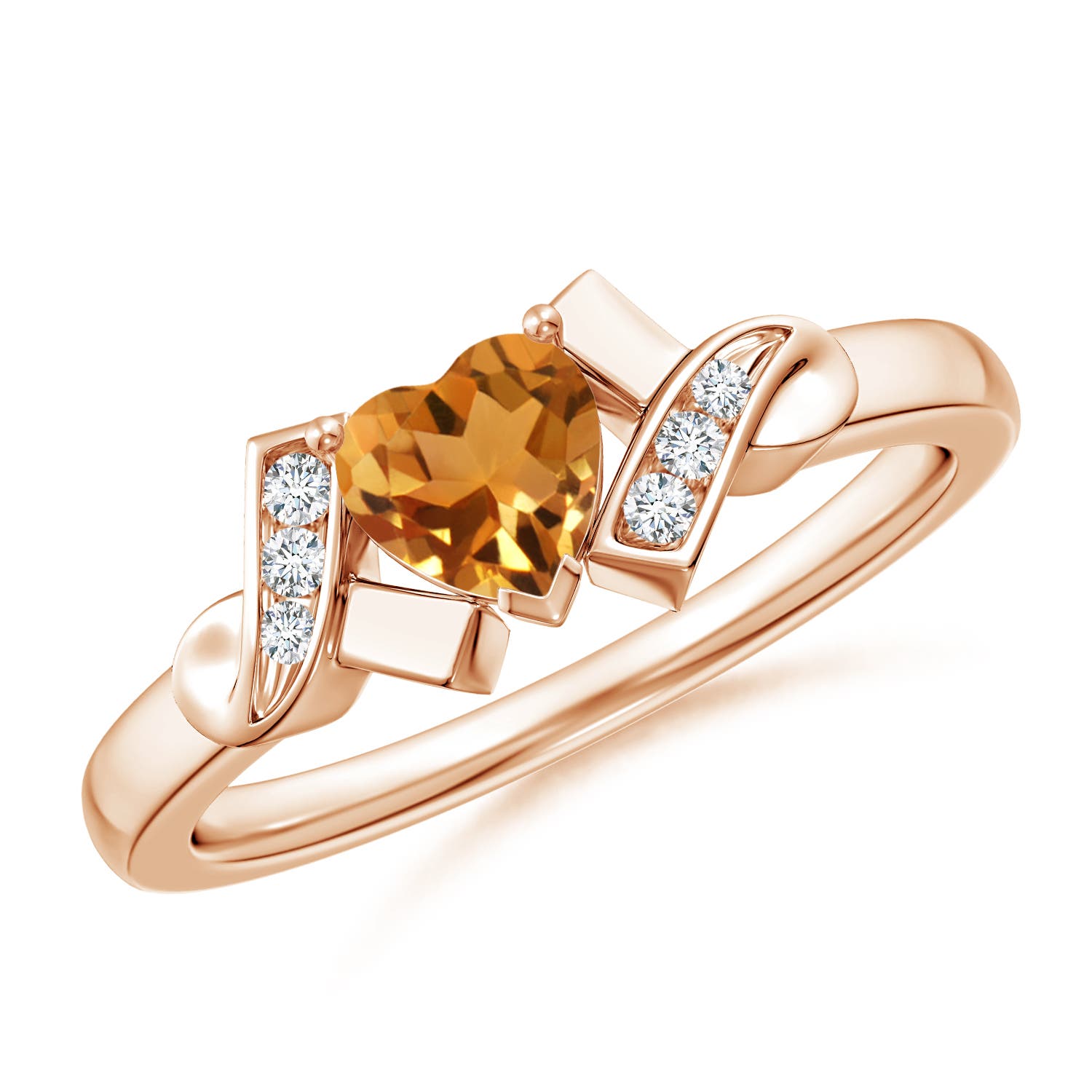 AA - Citrine / 0.41 CT / 14 KT Rose Gold