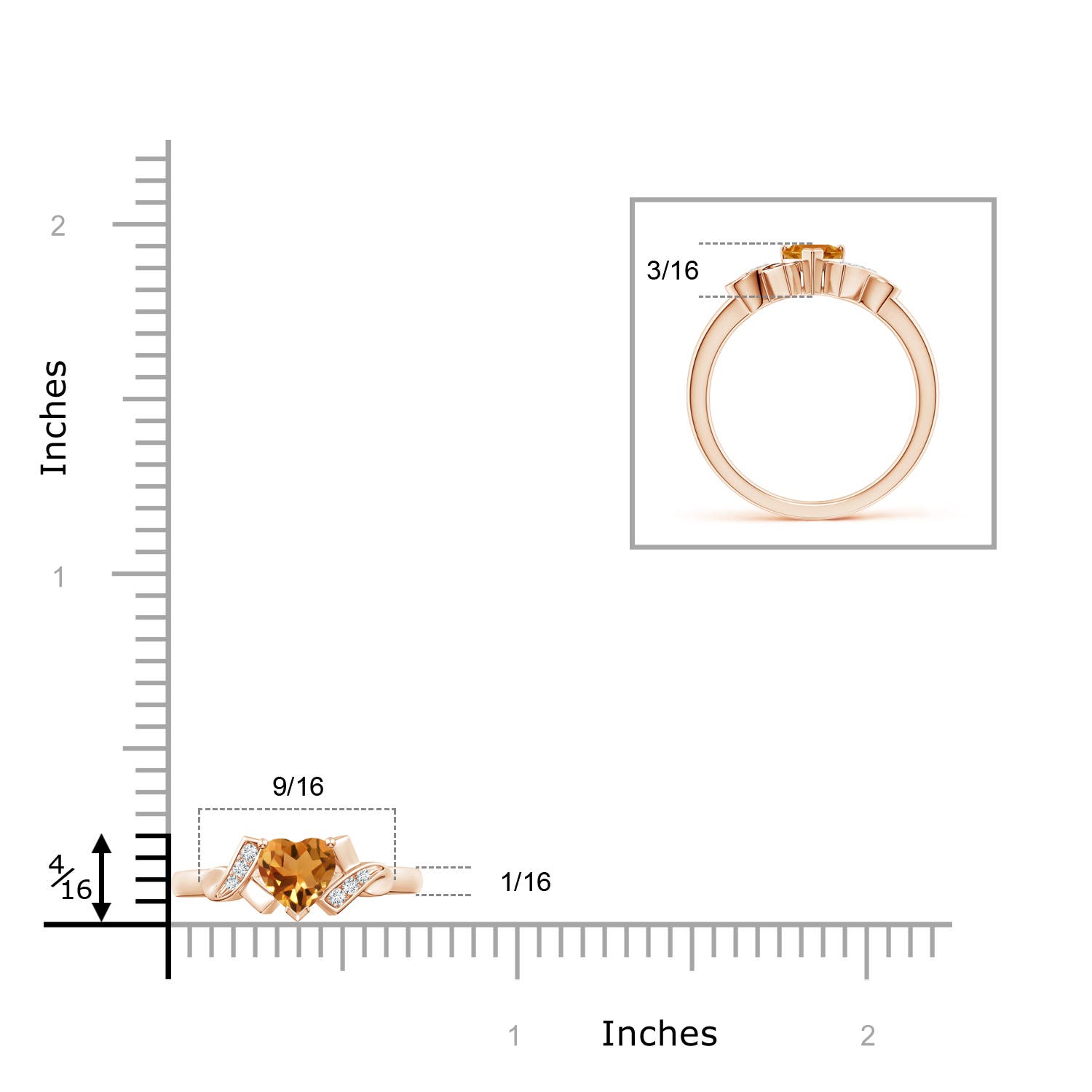 AA - Citrine / 0.41 CT / 14 KT Rose Gold