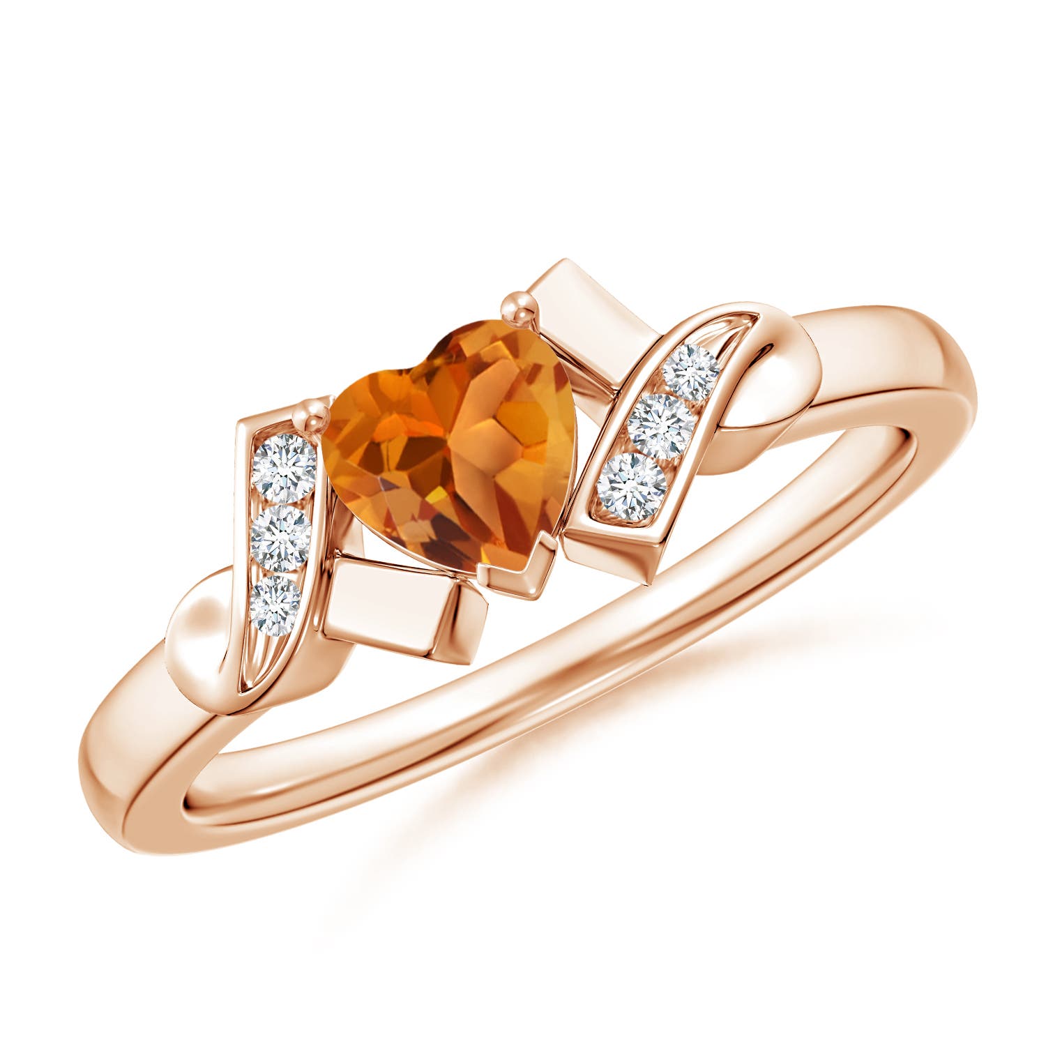 AAA - Citrine / 0.41 CT / 14 KT Rose Gold