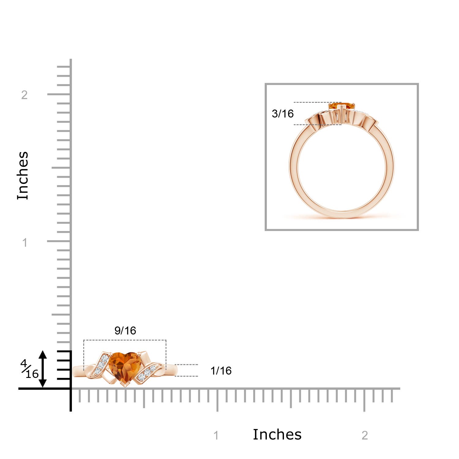 AAA - Citrine / 0.41 CT / 14 KT Rose Gold