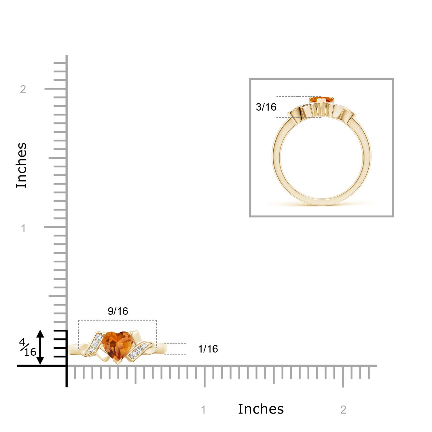 AAA - Citrine / 0.41 CT / 14 KT Yellow Gold