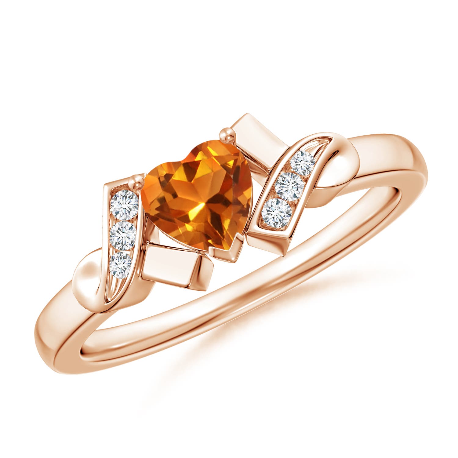 AAAA - Citrine / 0.41 CT / 14 KT Rose Gold