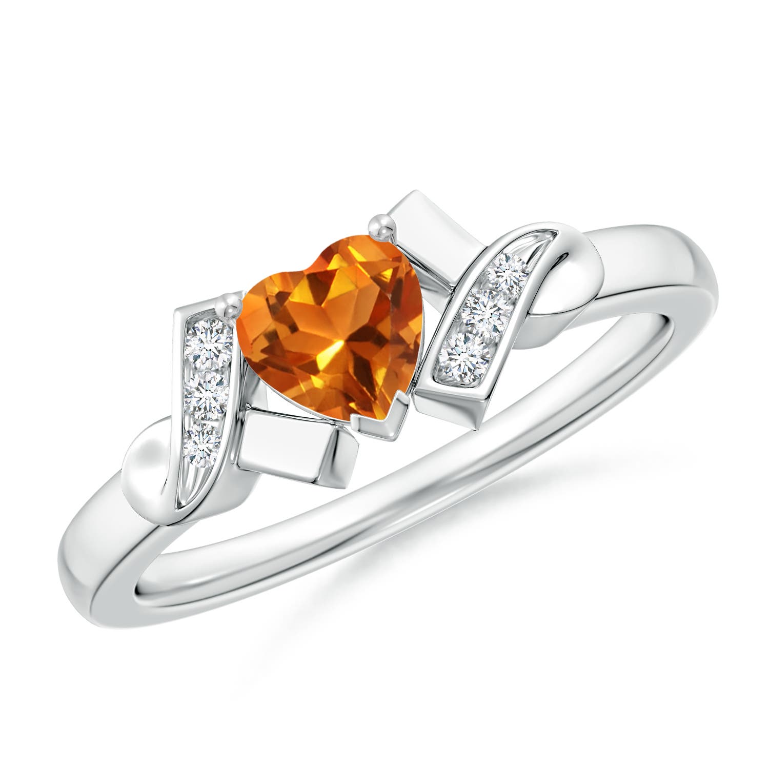 Citrine heart sale ring