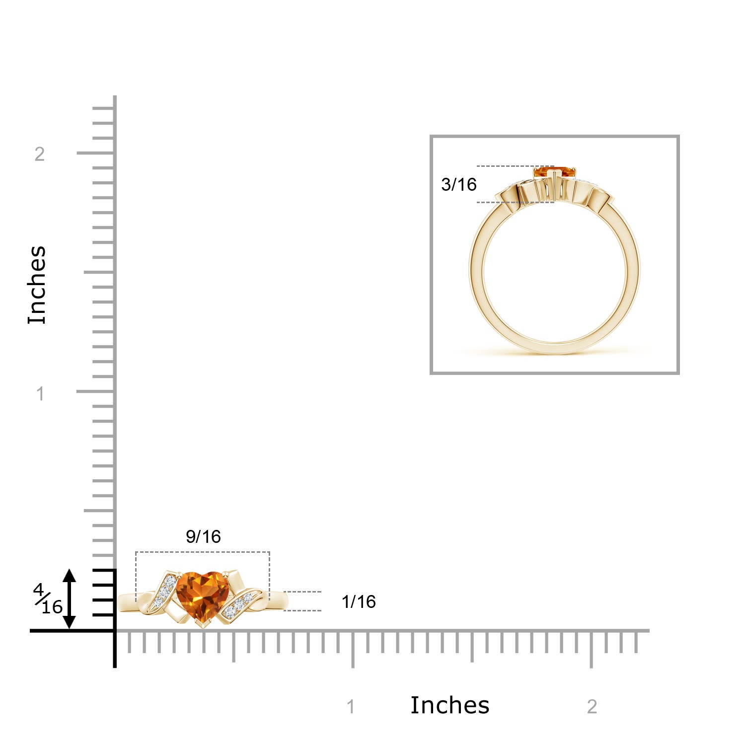 AAAA - Citrine / 0.41 CT / 14 KT Yellow Gold