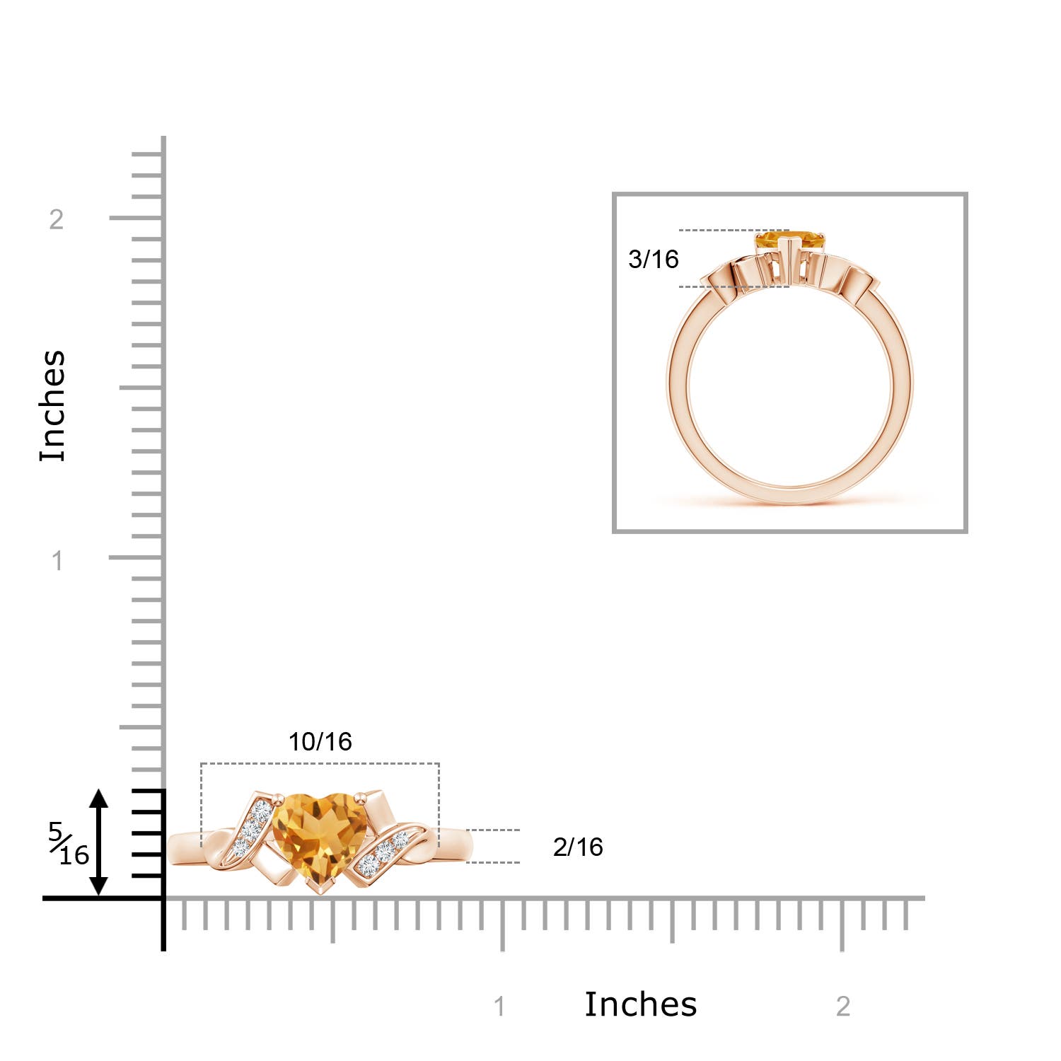 A - Citrine / 0.76 CT / 14 KT Rose Gold