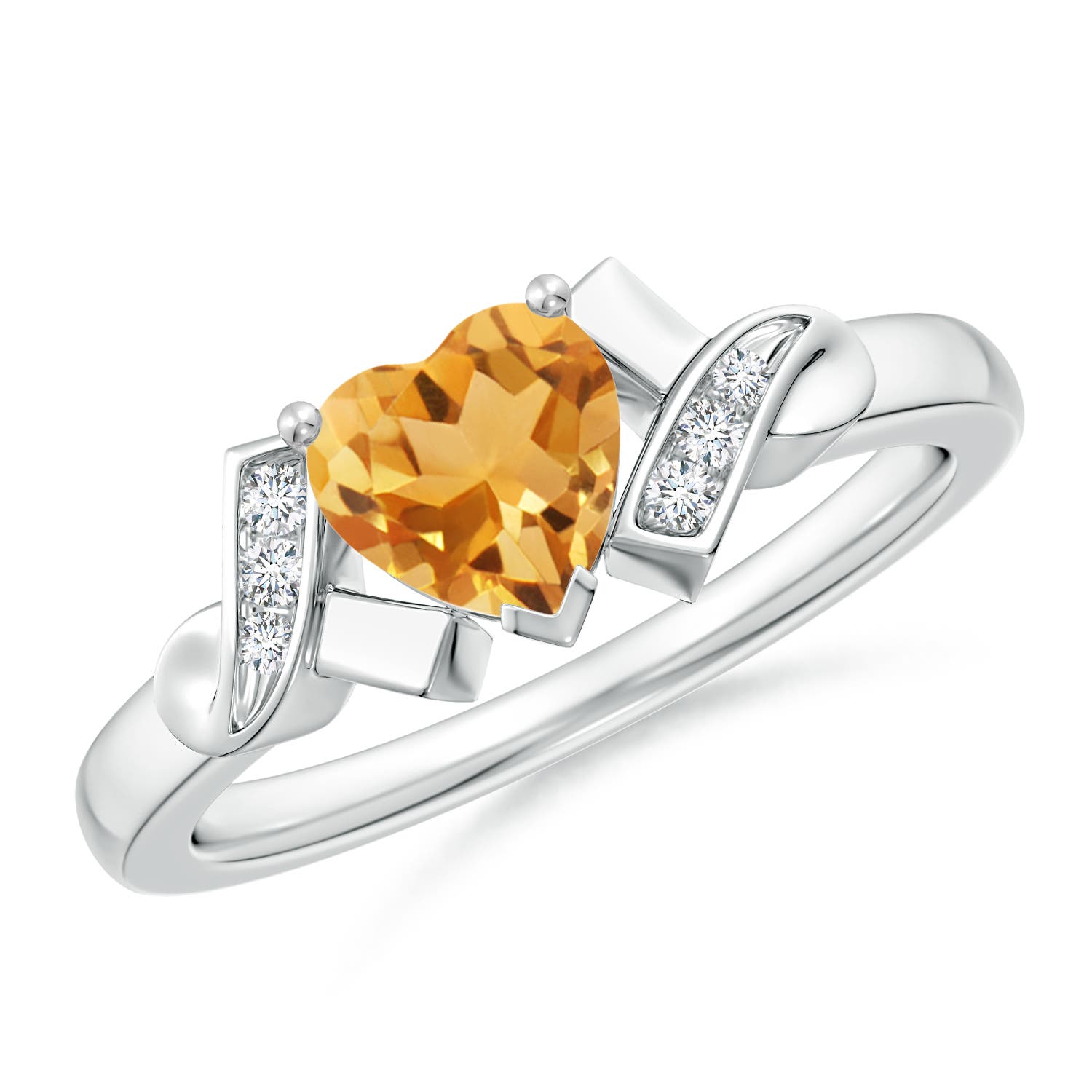 A - Citrine / 0.76 CT / 14 KT White Gold