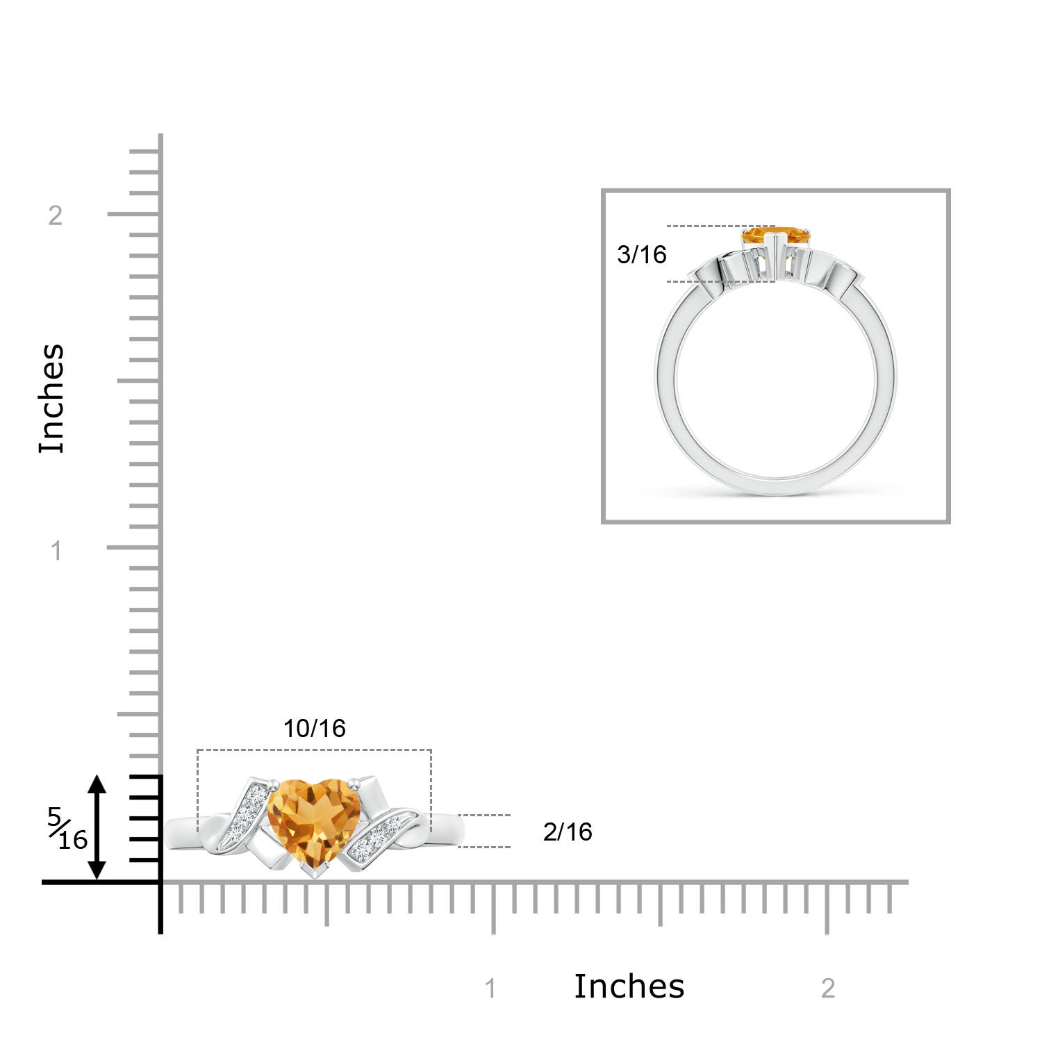 A - Citrine / 0.76 CT / 14 KT White Gold