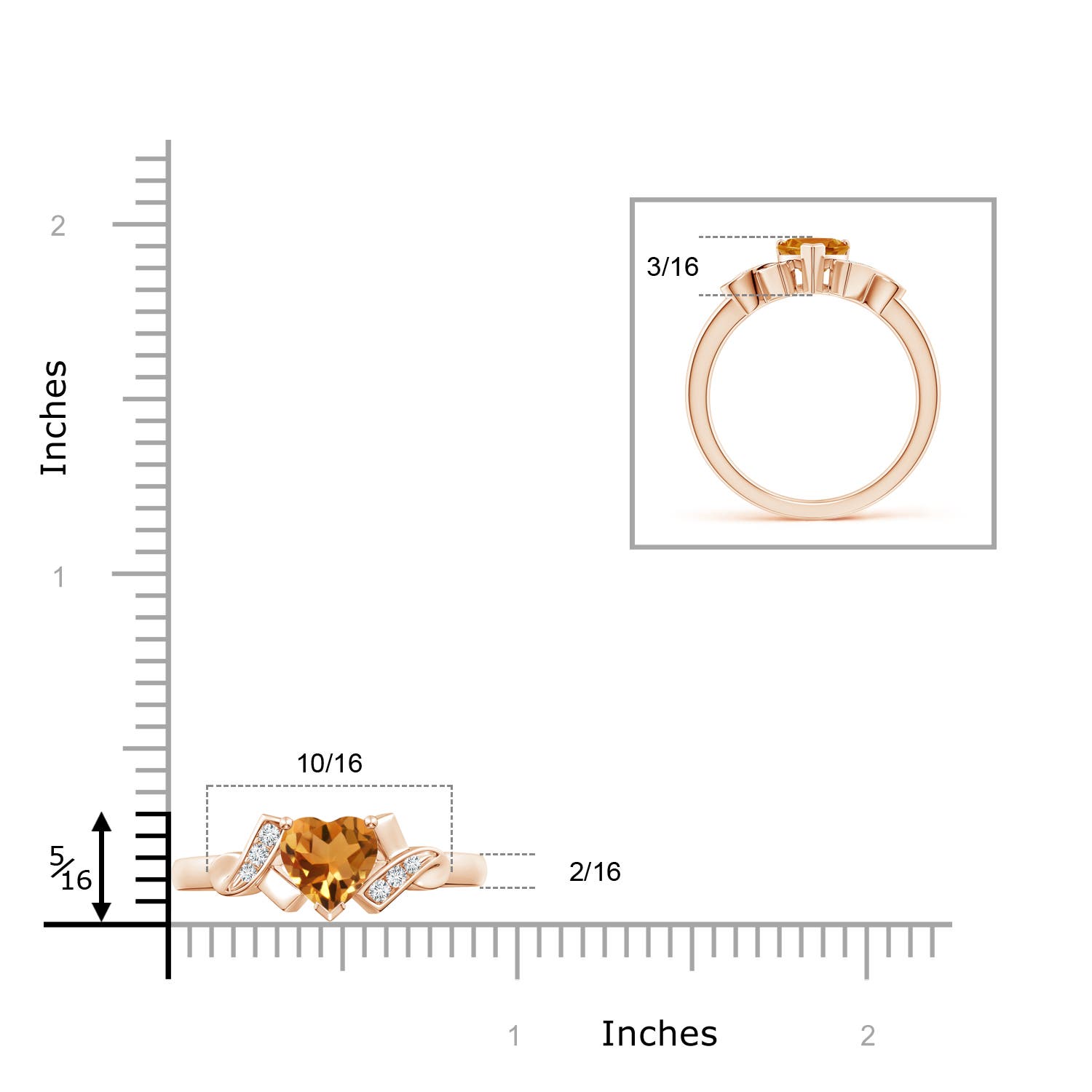 AA - Citrine / 0.76 CT / 14 KT Rose Gold