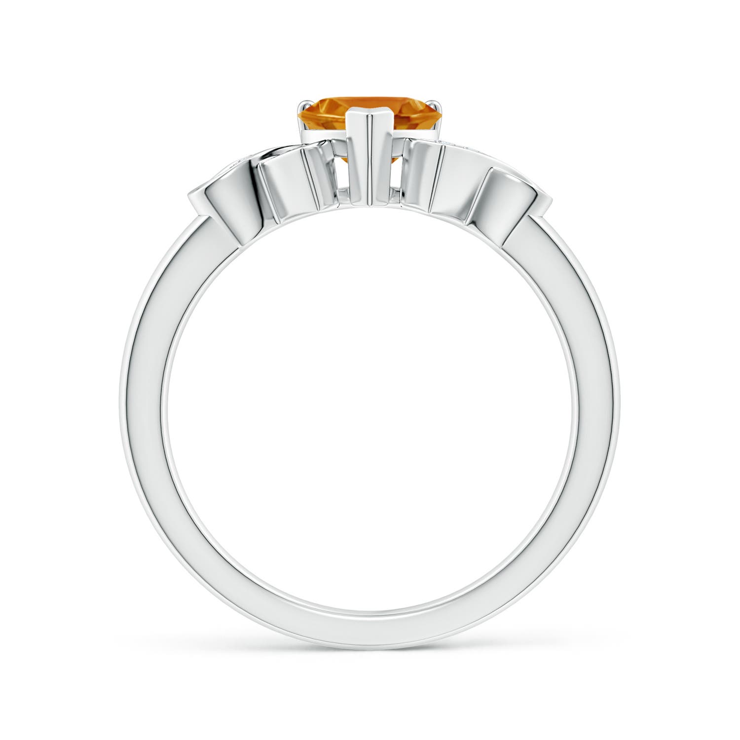 AA - Citrine / 0.76 CT / 14 KT White Gold