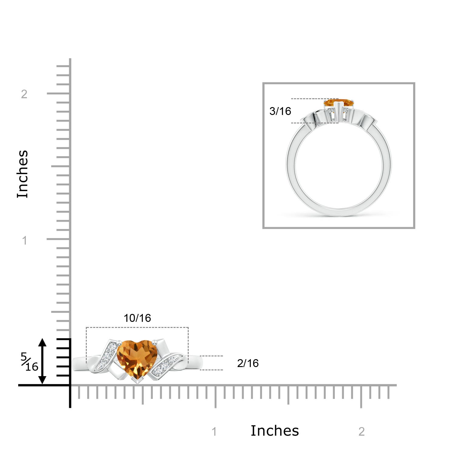 AA - Citrine / 0.76 CT / 14 KT White Gold