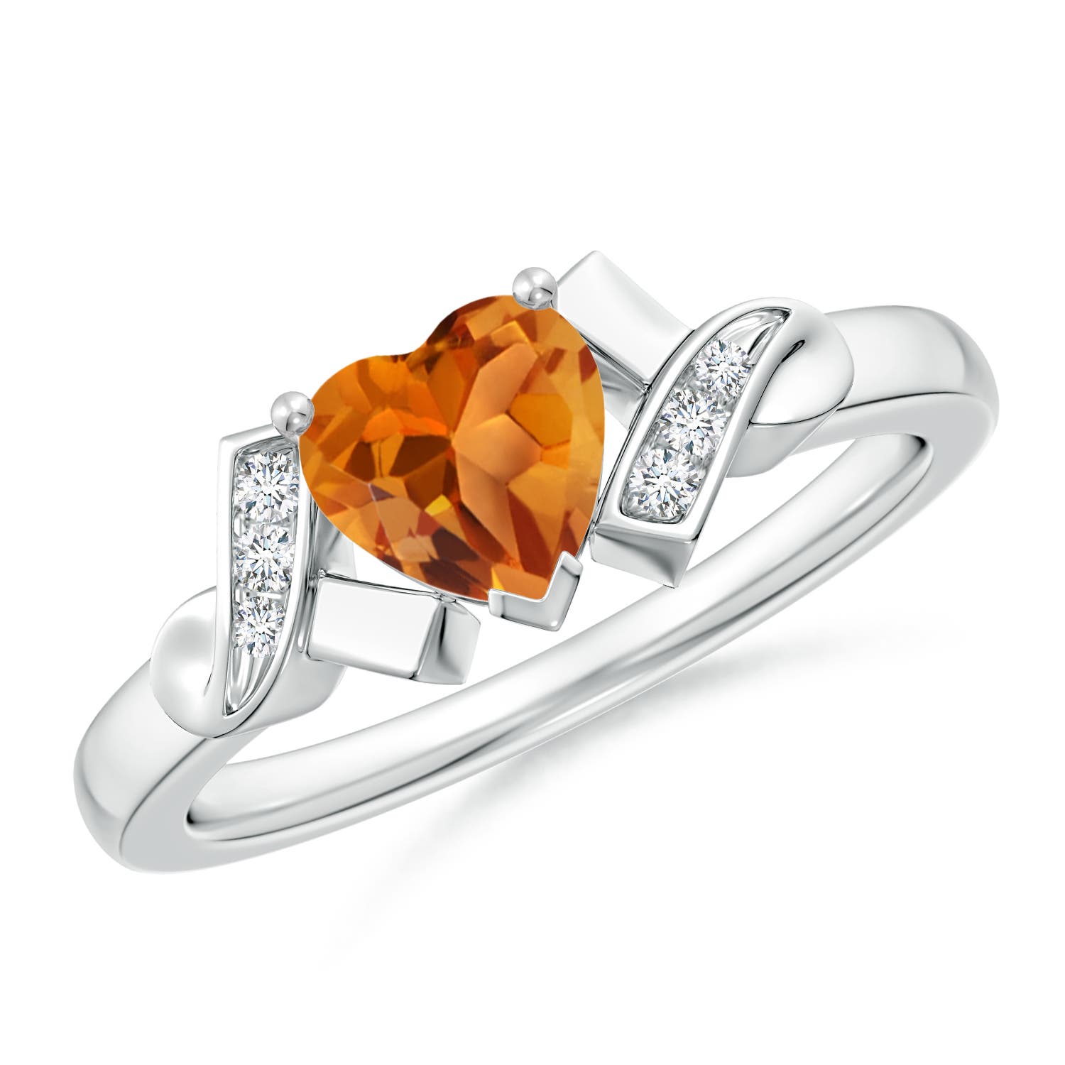 AAA - Citrine / 0.76 CT / 14 KT White Gold