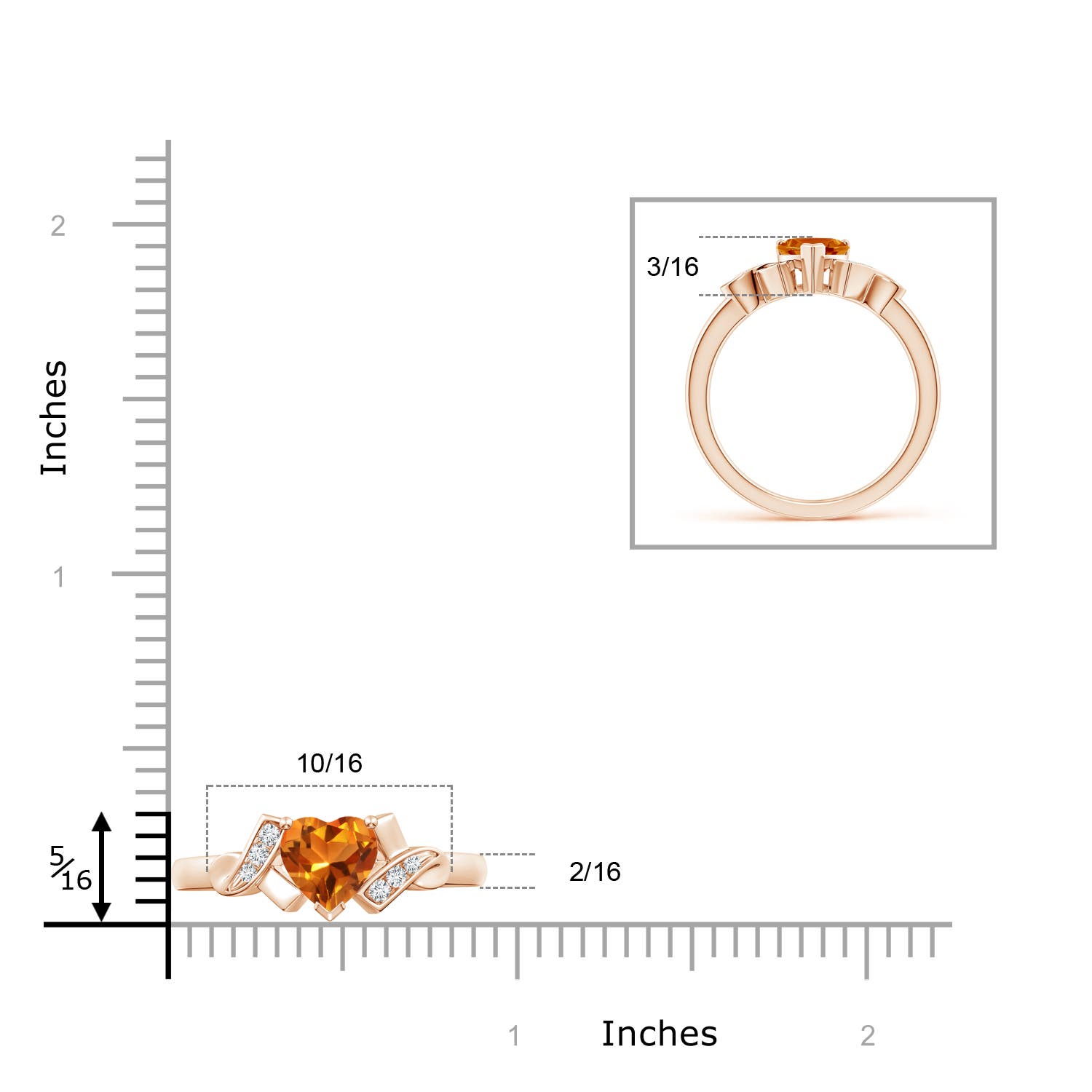 AAAA - Citrine / 0.76 CT / 14 KT Rose Gold