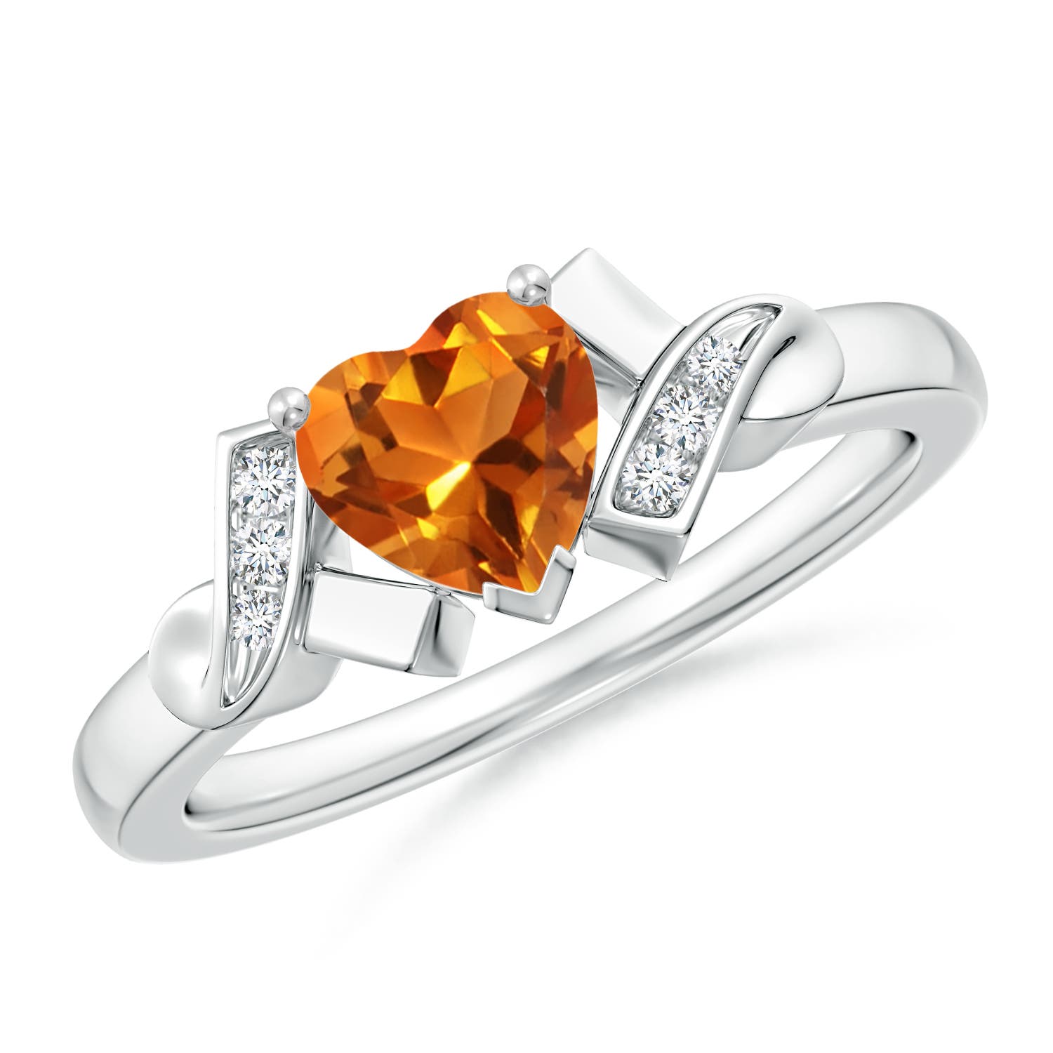 AAAA - Citrine / 0.76 CT / 14 KT White Gold