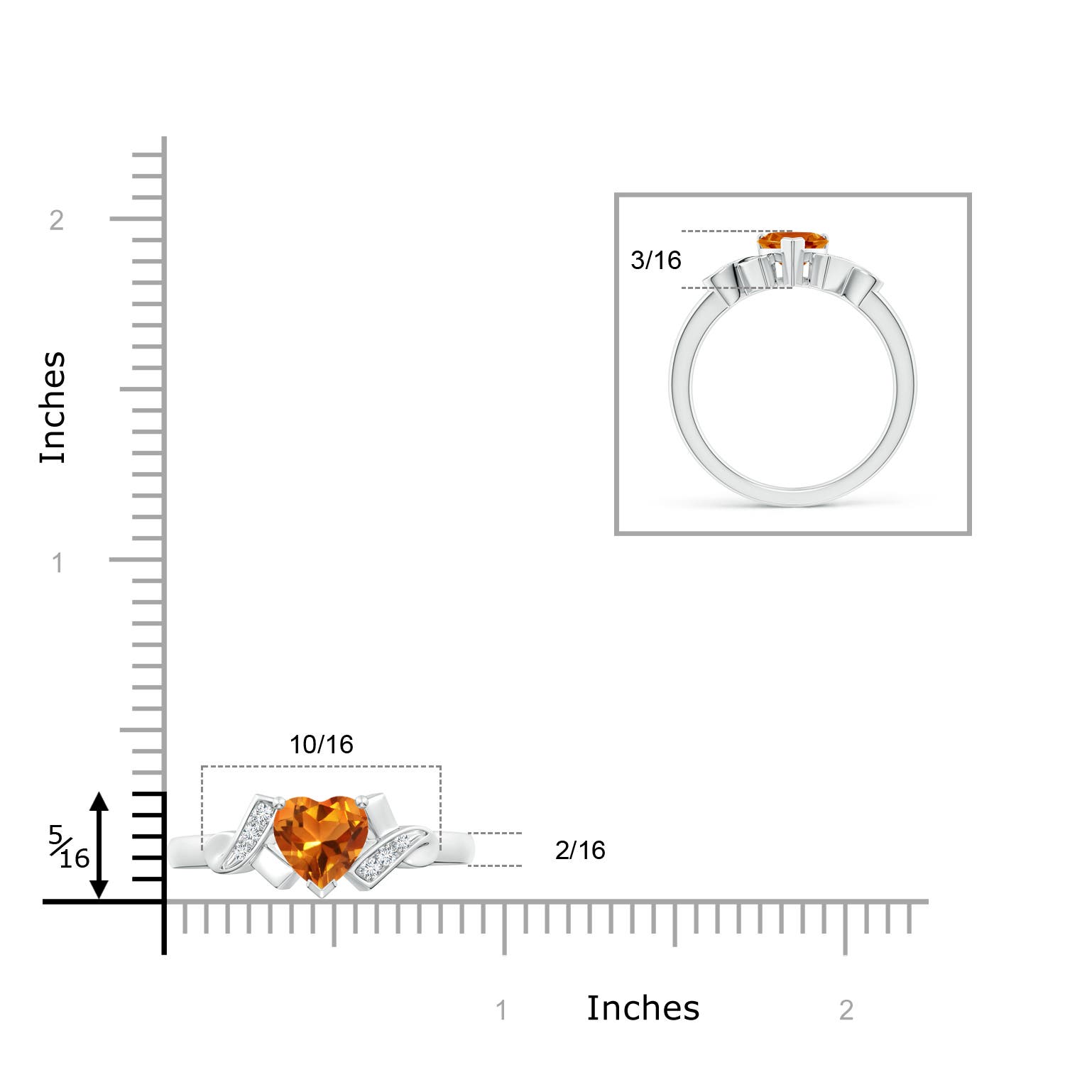 AAAA - Citrine / 0.76 CT / 14 KT White Gold