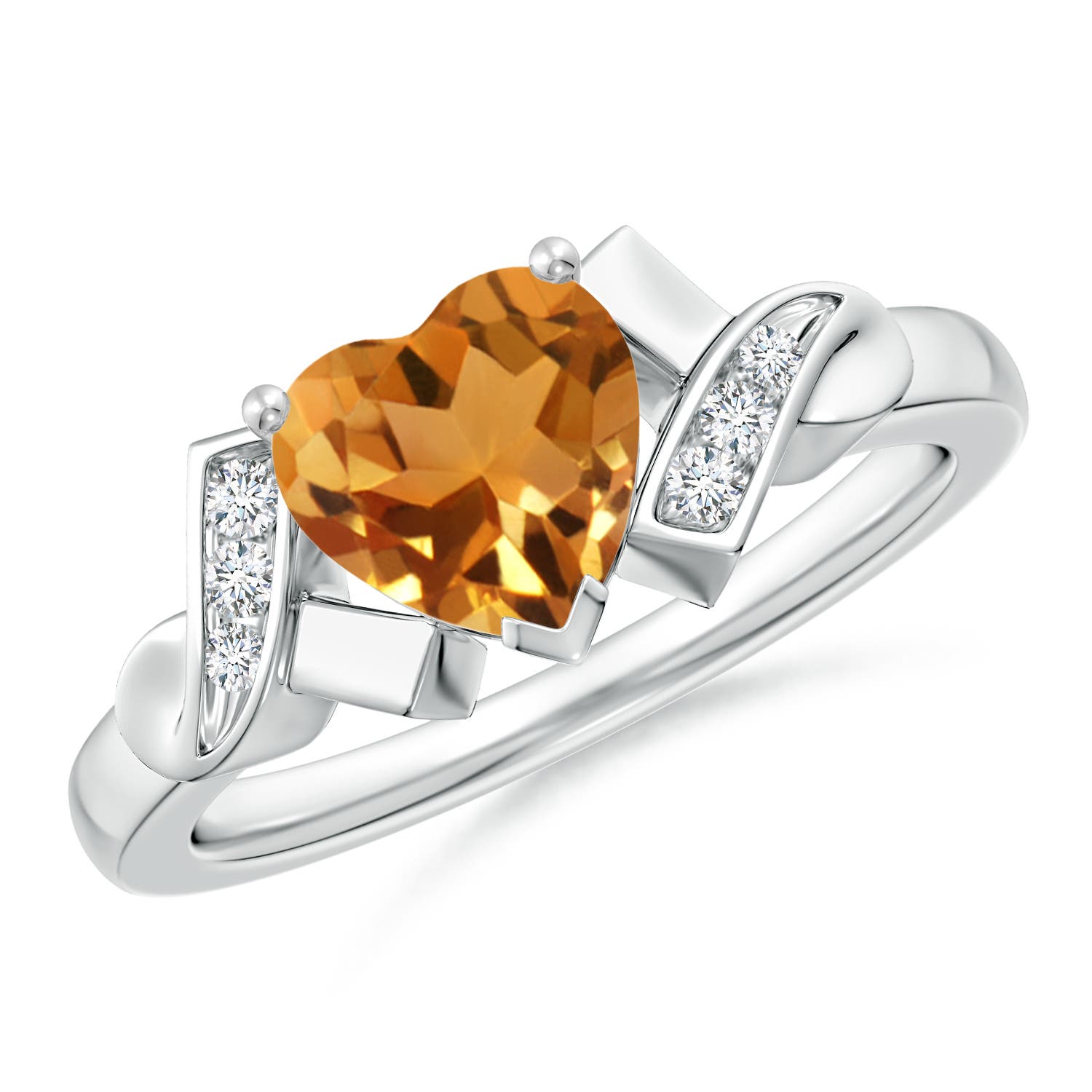 AA - Citrine / 1.17 CT / 14 KT White Gold