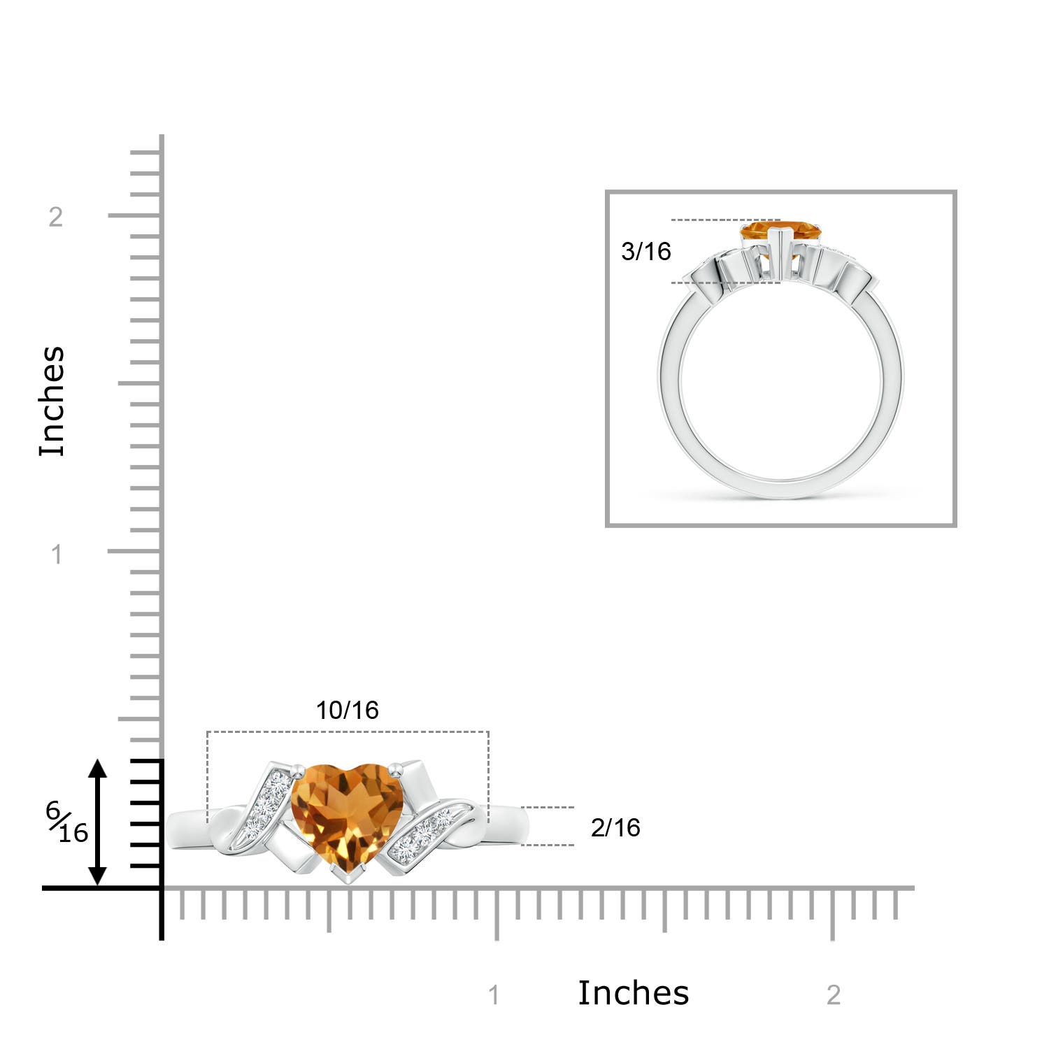 AA - Citrine / 1.17 CT / 14 KT White Gold