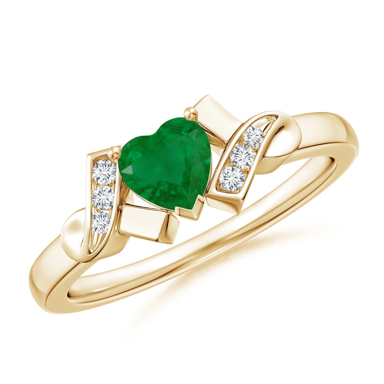 A - Emerald / 0.46 CT / 14 KT Yellow Gold