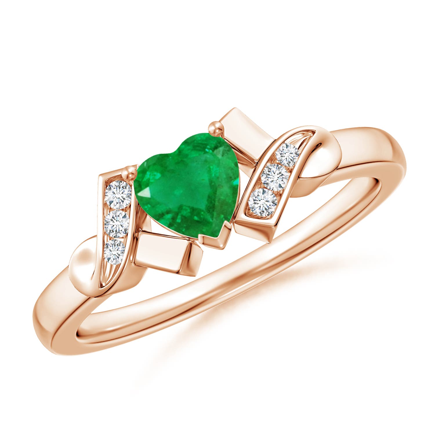 AA - Emerald / 0.46 CT / 14 KT Rose Gold