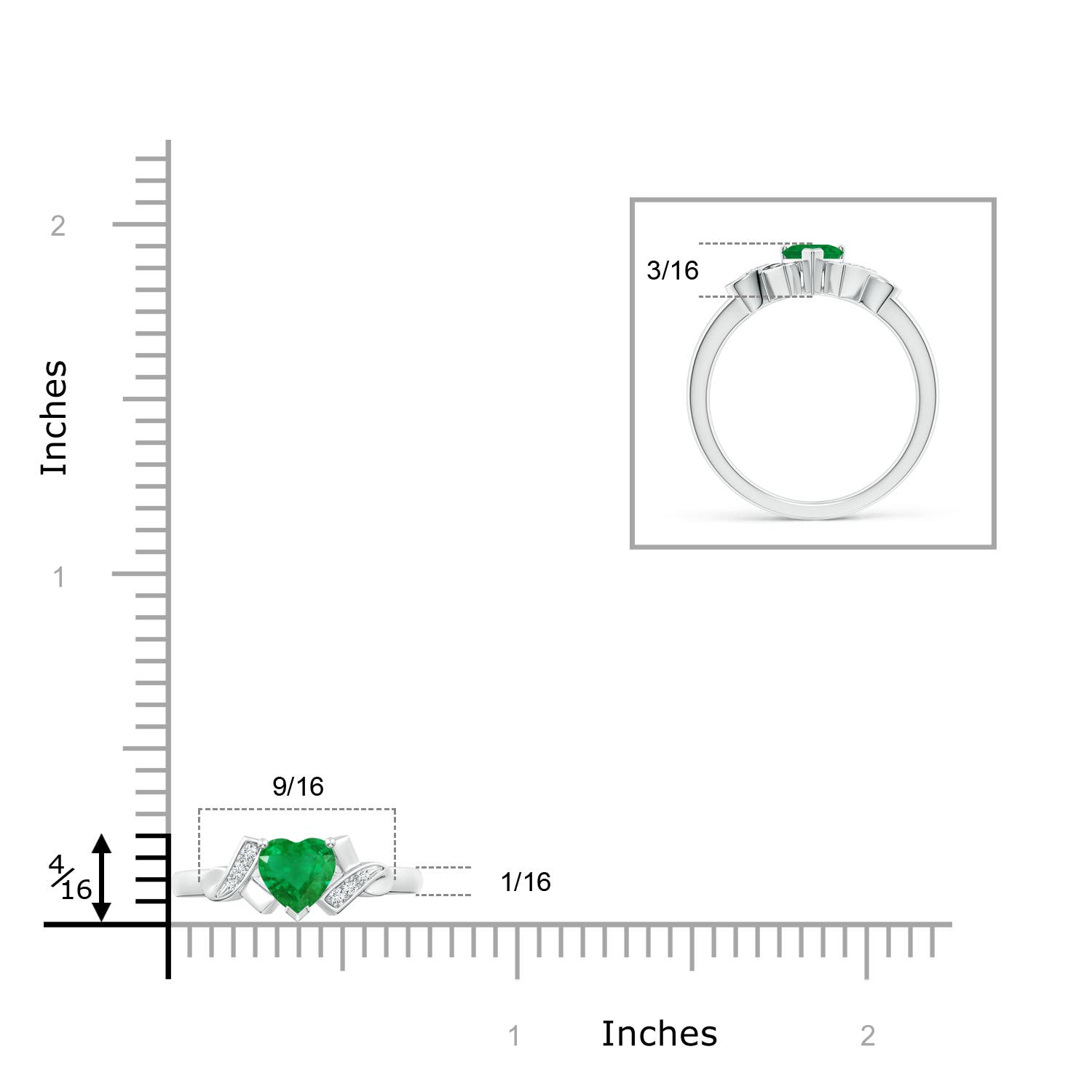 AA - Emerald / 0.46 CT / 14 KT White Gold