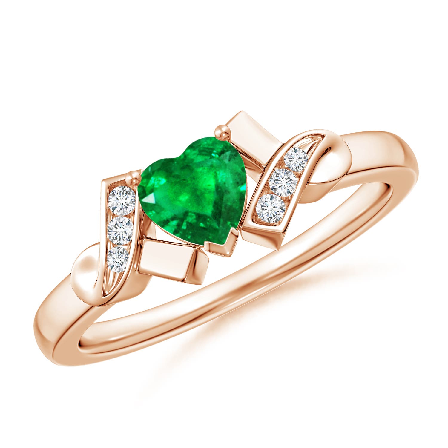 AAA - Emerald / 0.46 CT / 14 KT Rose Gold