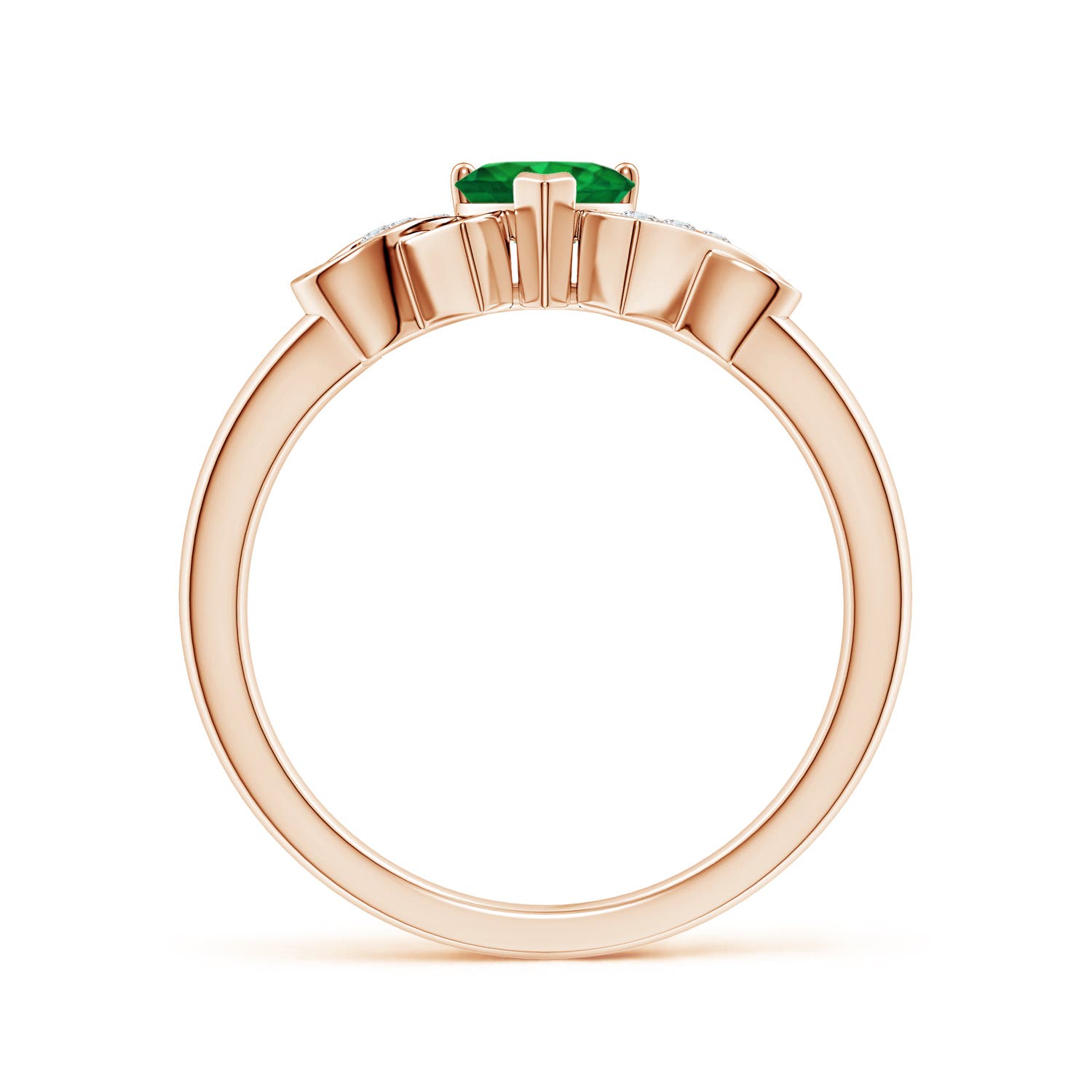 AAA - Emerald / 0.46 CT / 14 KT Rose Gold