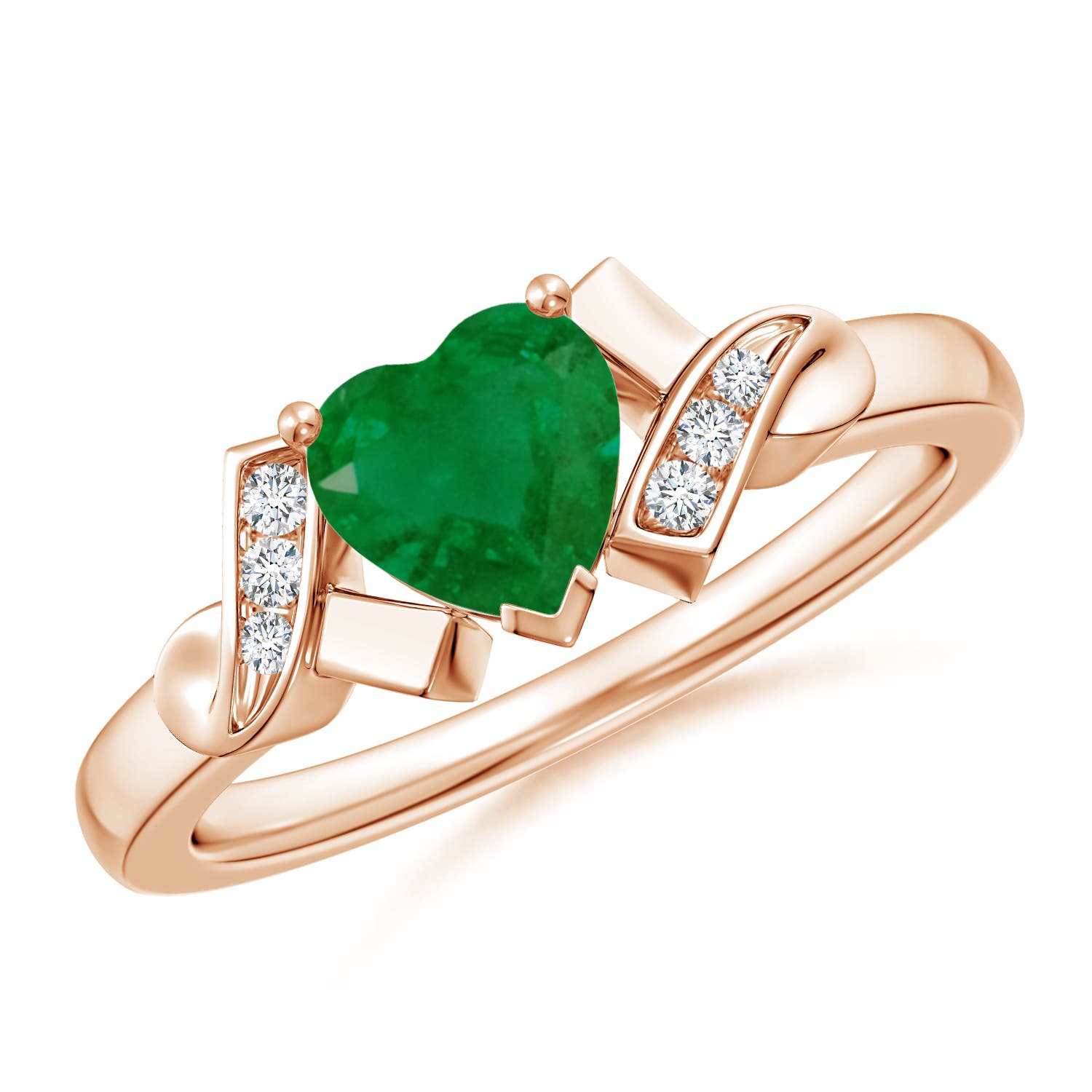 A - Emerald / 0.66 CT / 14 KT Rose Gold