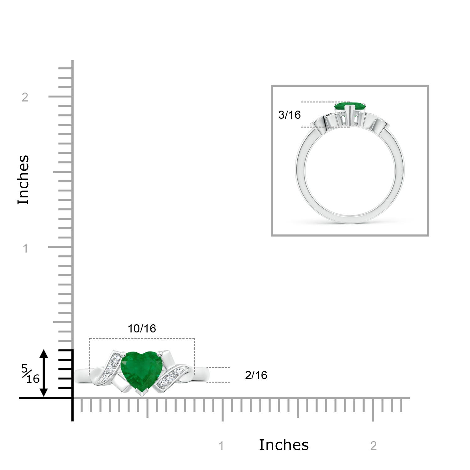 A - Emerald / 0.66 CT / 14 KT White Gold