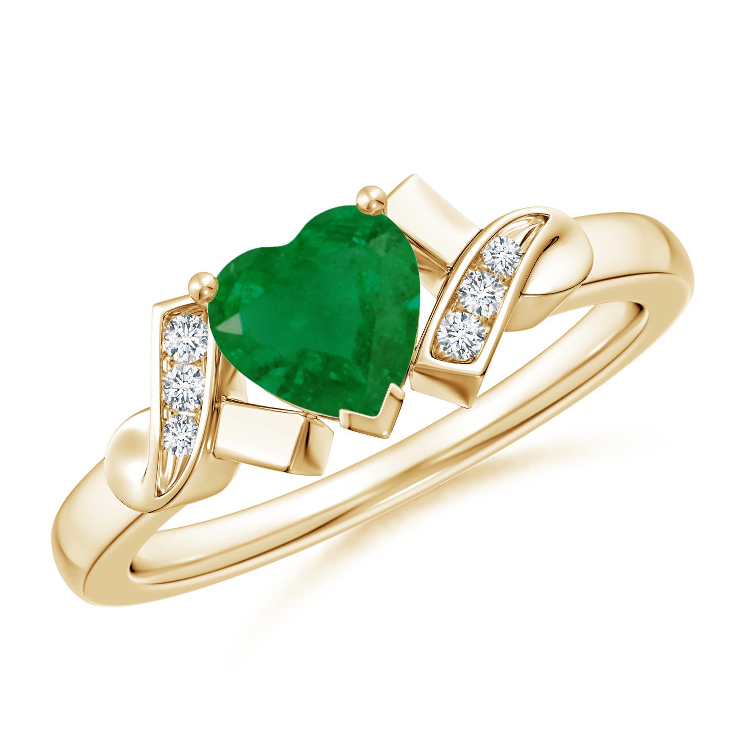 A - Emerald / 0.66 CT / 14 KT Yellow Gold