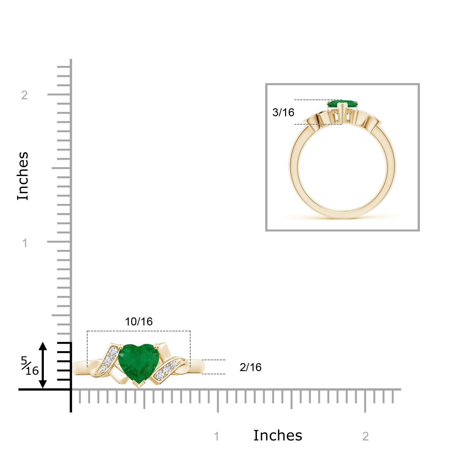 A - Emerald / 0.66 CT / 14 KT Yellow Gold