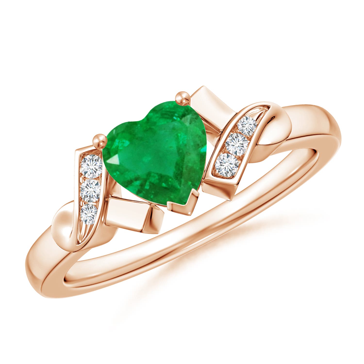 AA - Emerald / 0.66 CT / 14 KT Rose Gold