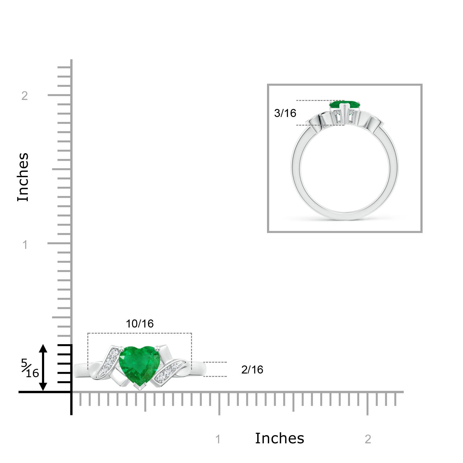 AA - Emerald / 0.66 CT / 14 KT White Gold