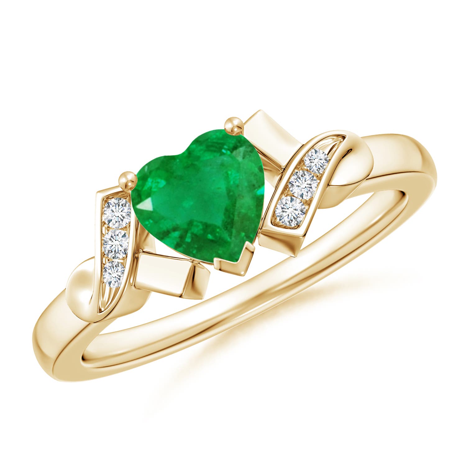 AA - Emerald / 0.66 CT / 14 KT Yellow Gold