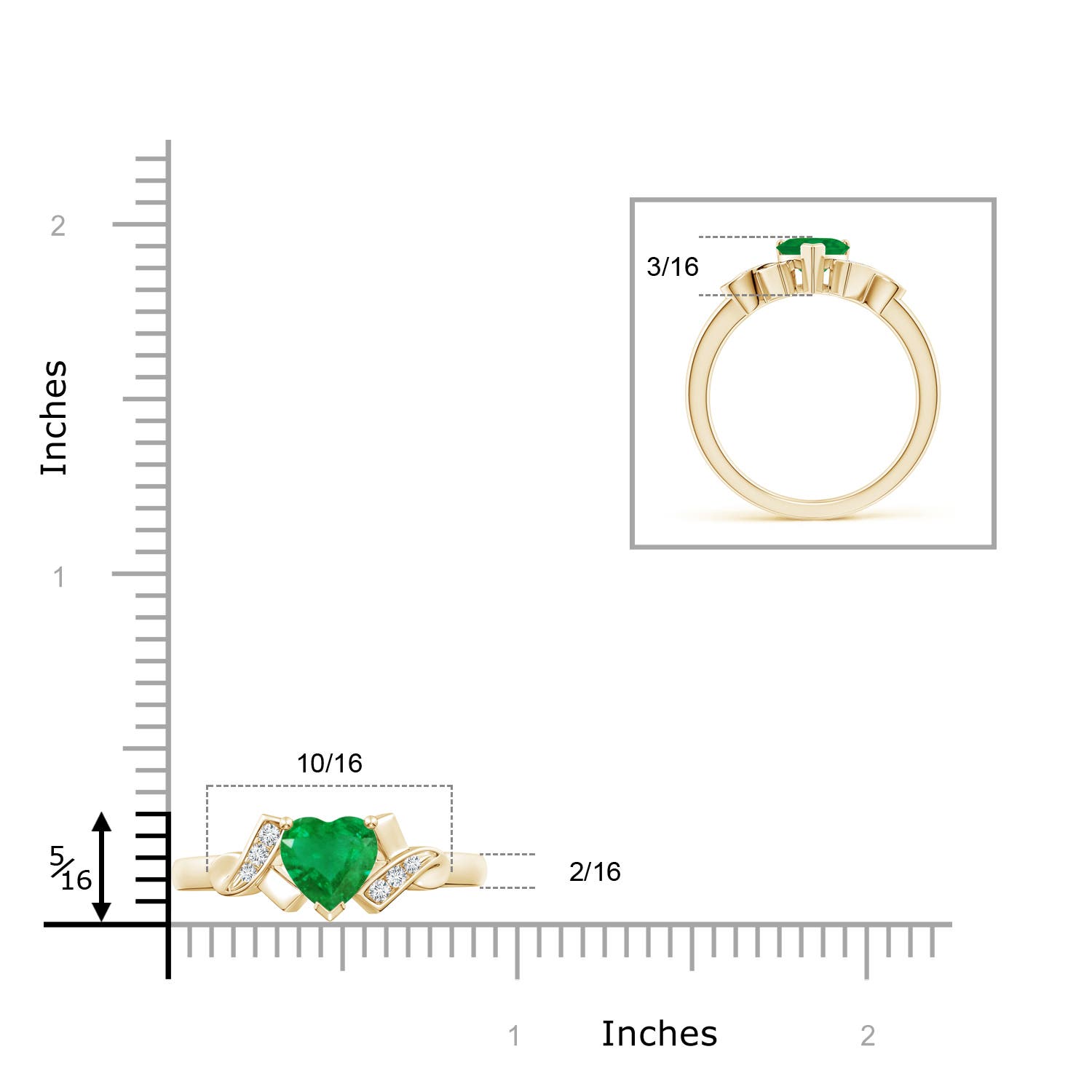 AA - Emerald / 0.66 CT / 14 KT Yellow Gold