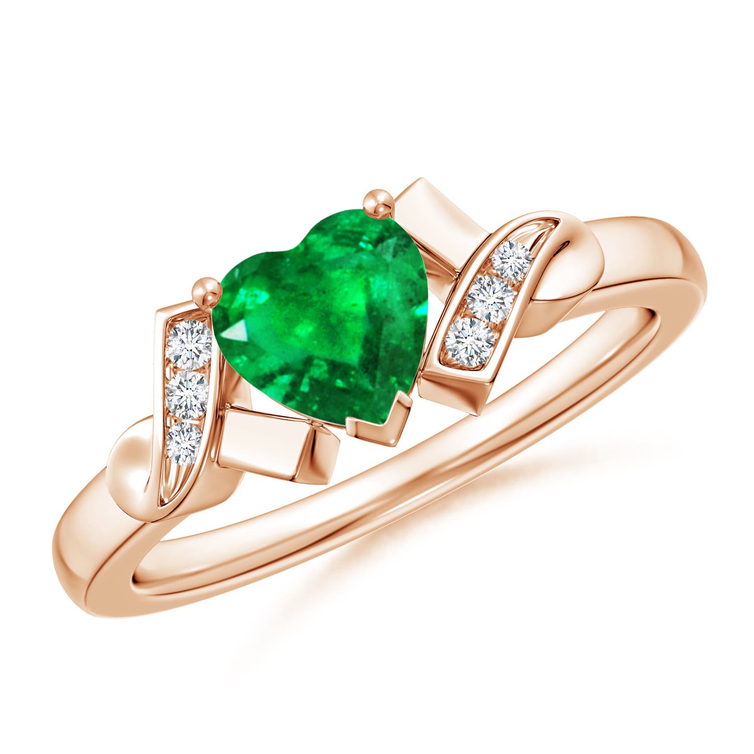 AAA - Emerald / 0.66 CT / 14 KT Rose Gold