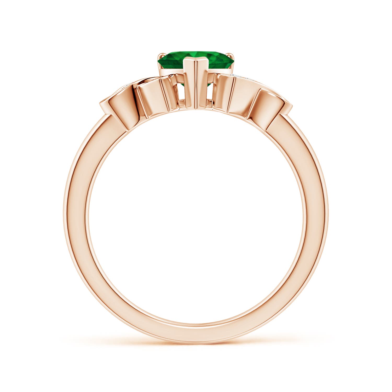 AAAA - Emerald / 0.66 CT / 14 KT Rose Gold